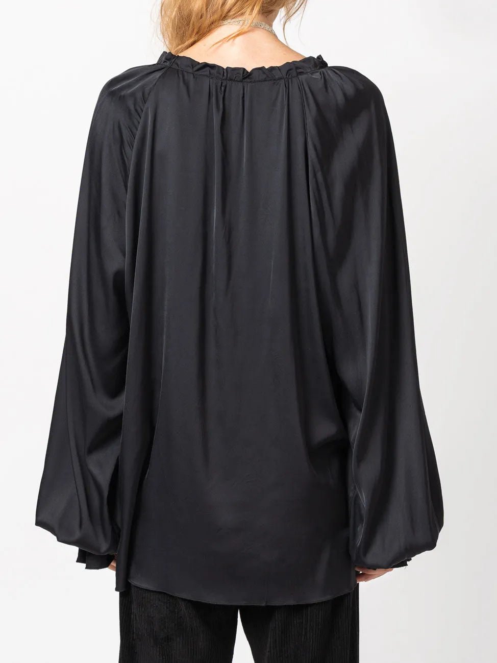 Ruffled V - Neck Blouse - by NOSTRA SANTISSIMA