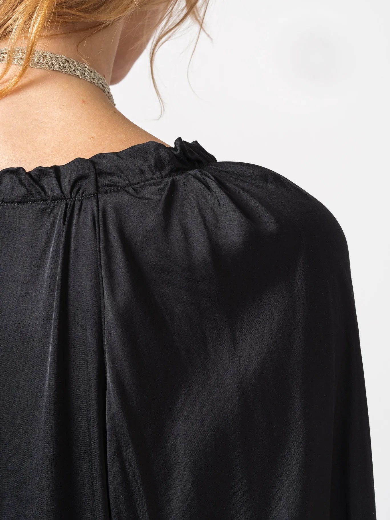 Ruffled V - Neck Blouse - by NOSTRA SANTISSIMA