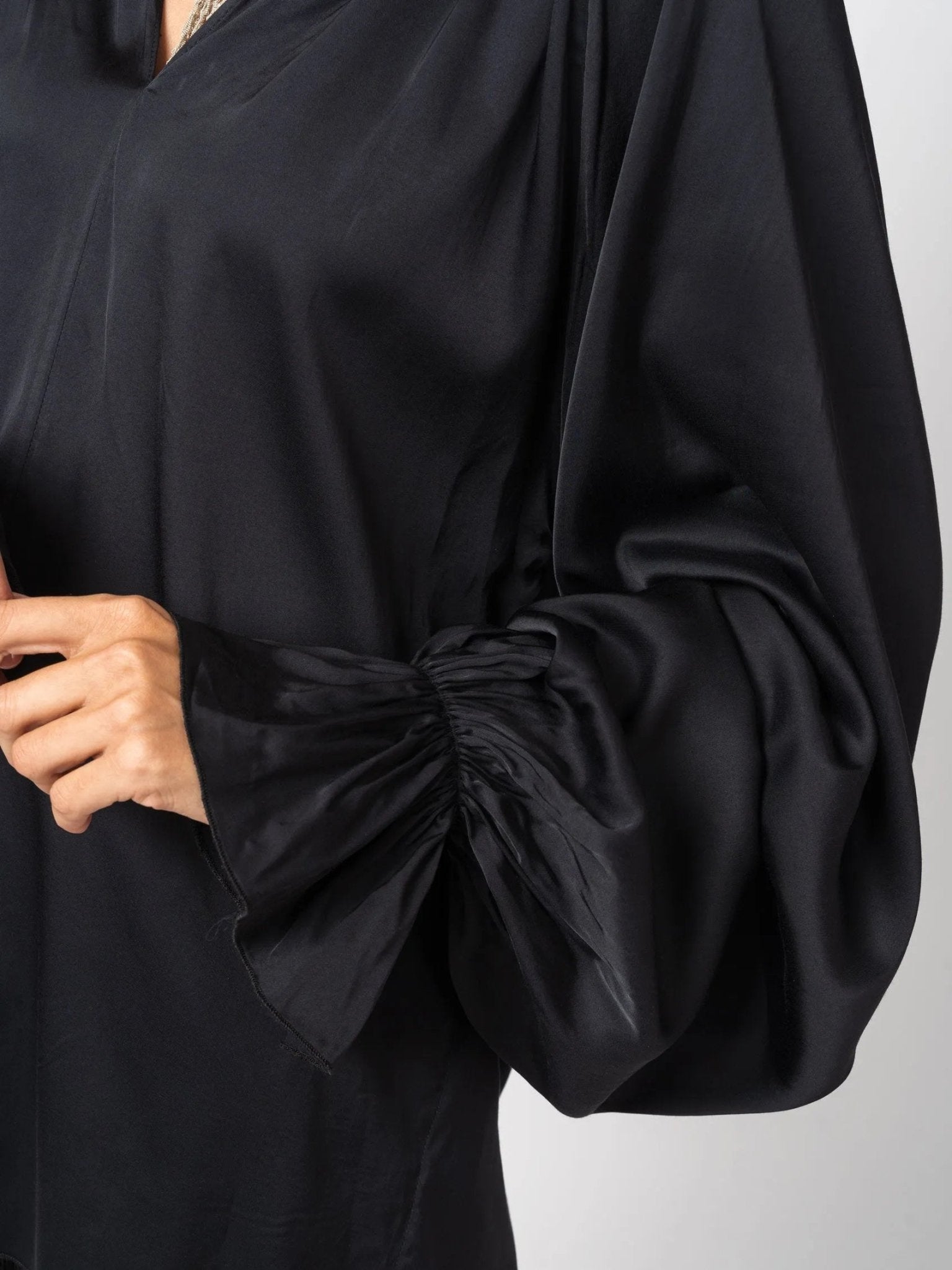 Ruffled V - Neck Blouse - by NOSTRA SANTISSIMA
