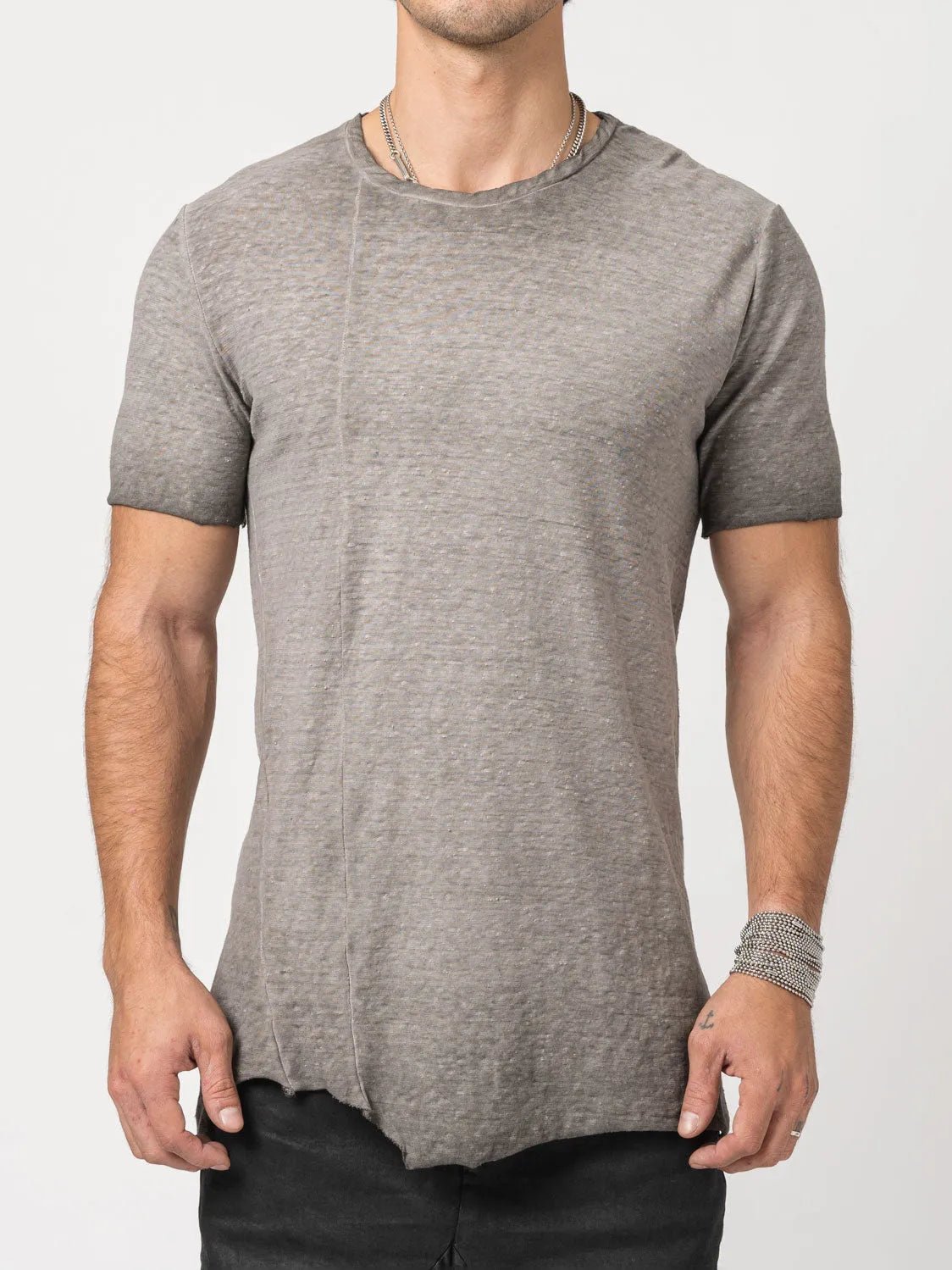 Rustic Cotton Long T-Shirt - by MD75