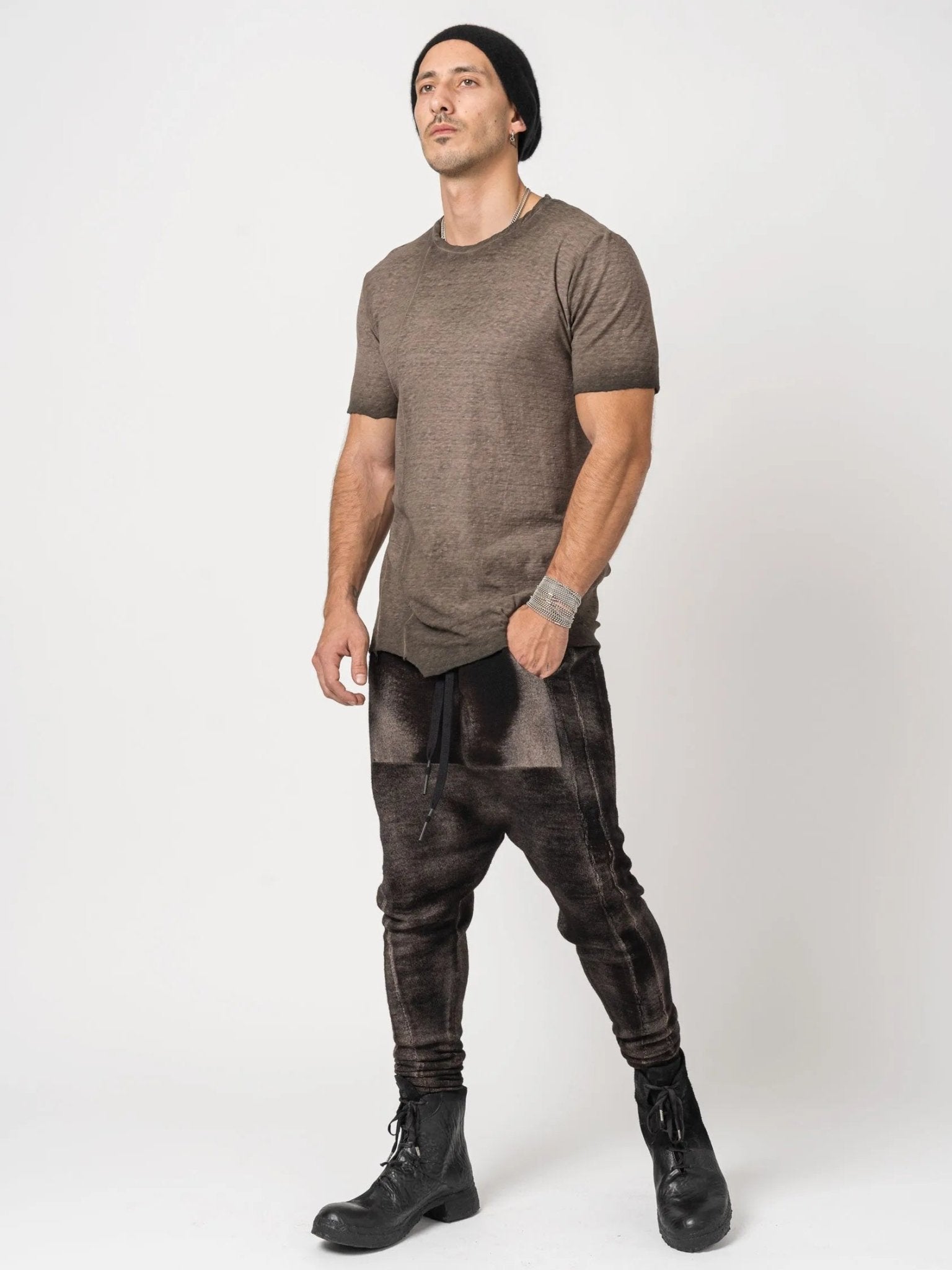 Rustic Cotton Long T-Shirt - by MD75