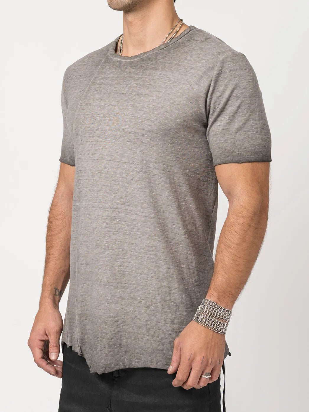 Rustic Cotton Long T-Shirt - by MD75