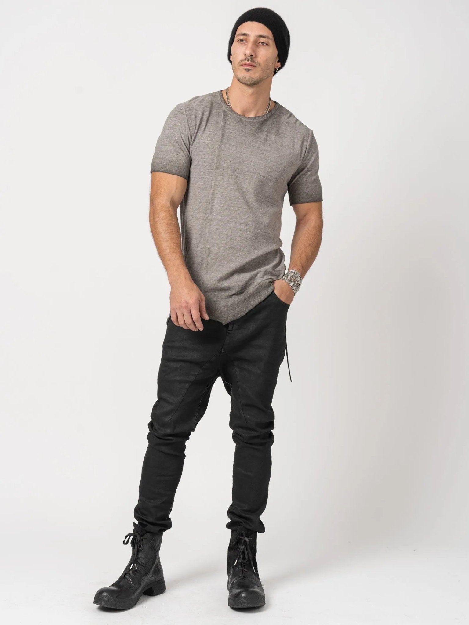 Rustic Cotton Long T-Shirt - by MD75