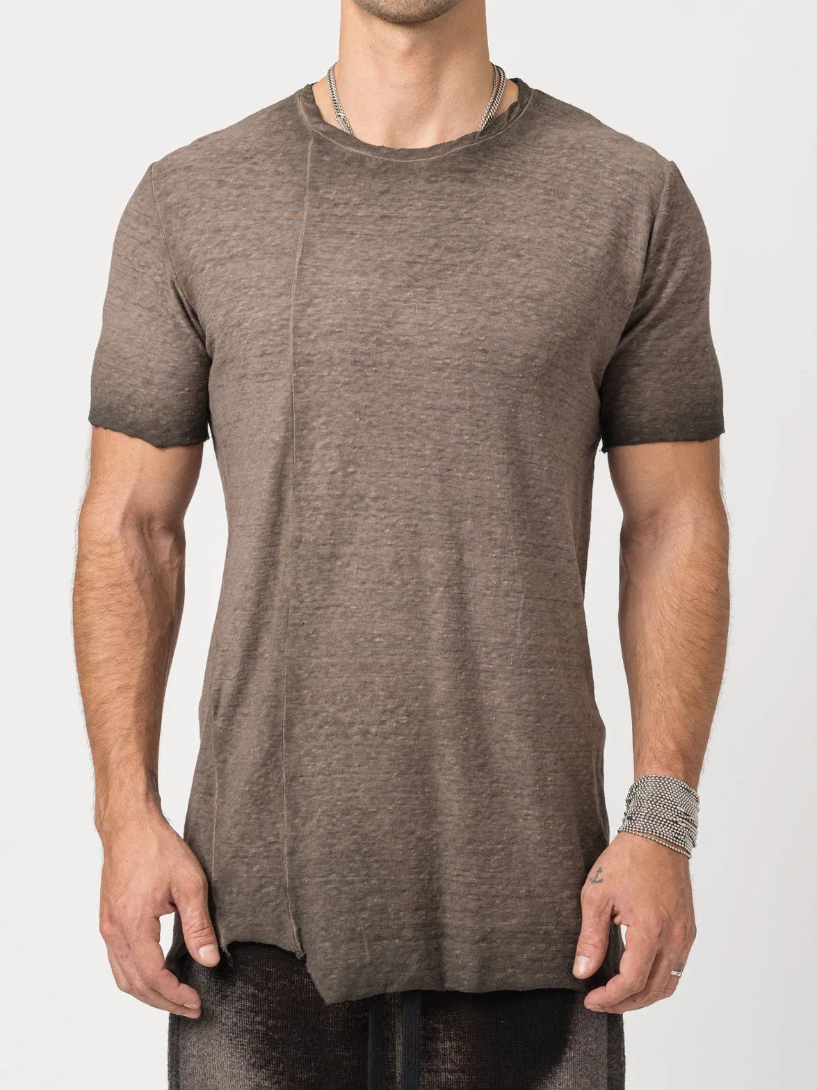 Rustic Cotton Long T-Shirt - by MD75