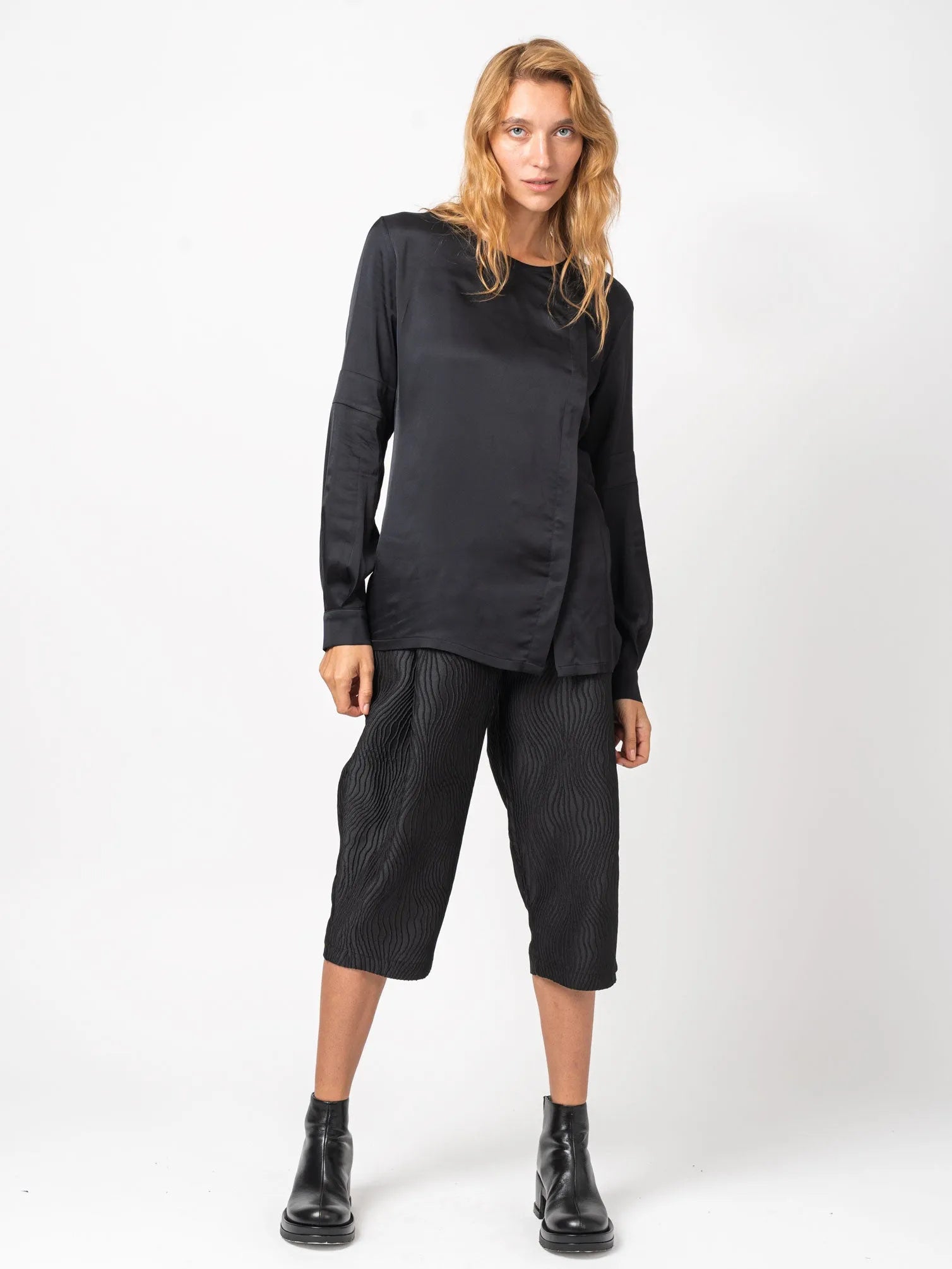 Satin Finish Long Sleeve Shirt - by NOSTRA SANTISSIMA
