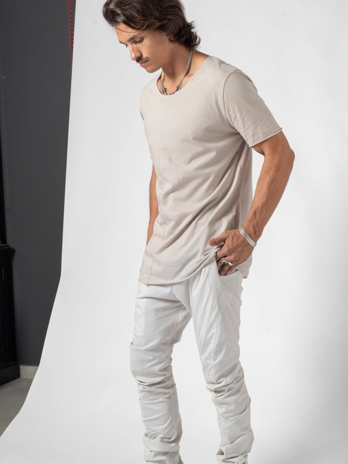 Scoop Neck Cotton T-Shirt - by AITO