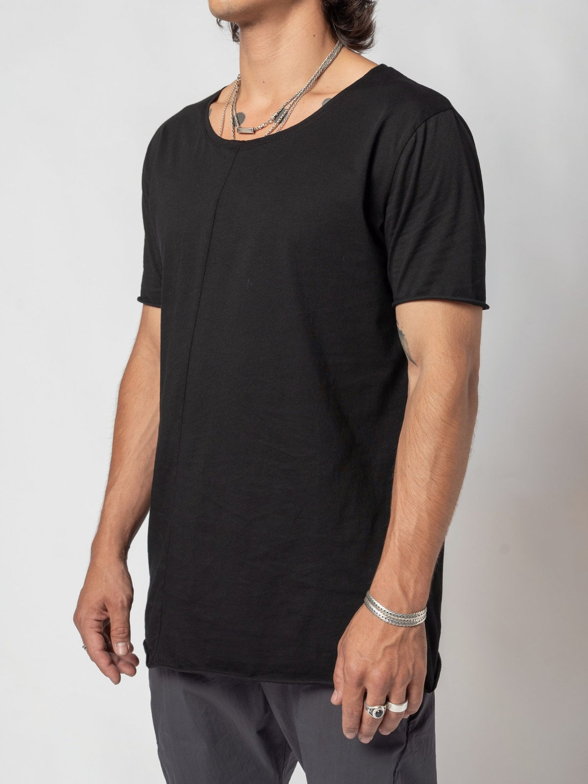 Scoop Neck Cotton T-Shirt - by AITO