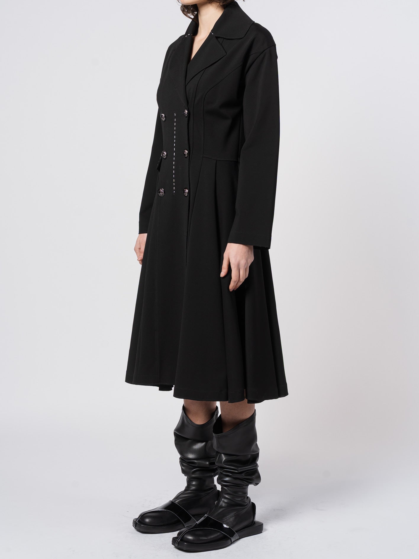 Seamed Long Tailored Coat - by SHARONA SHARVIT