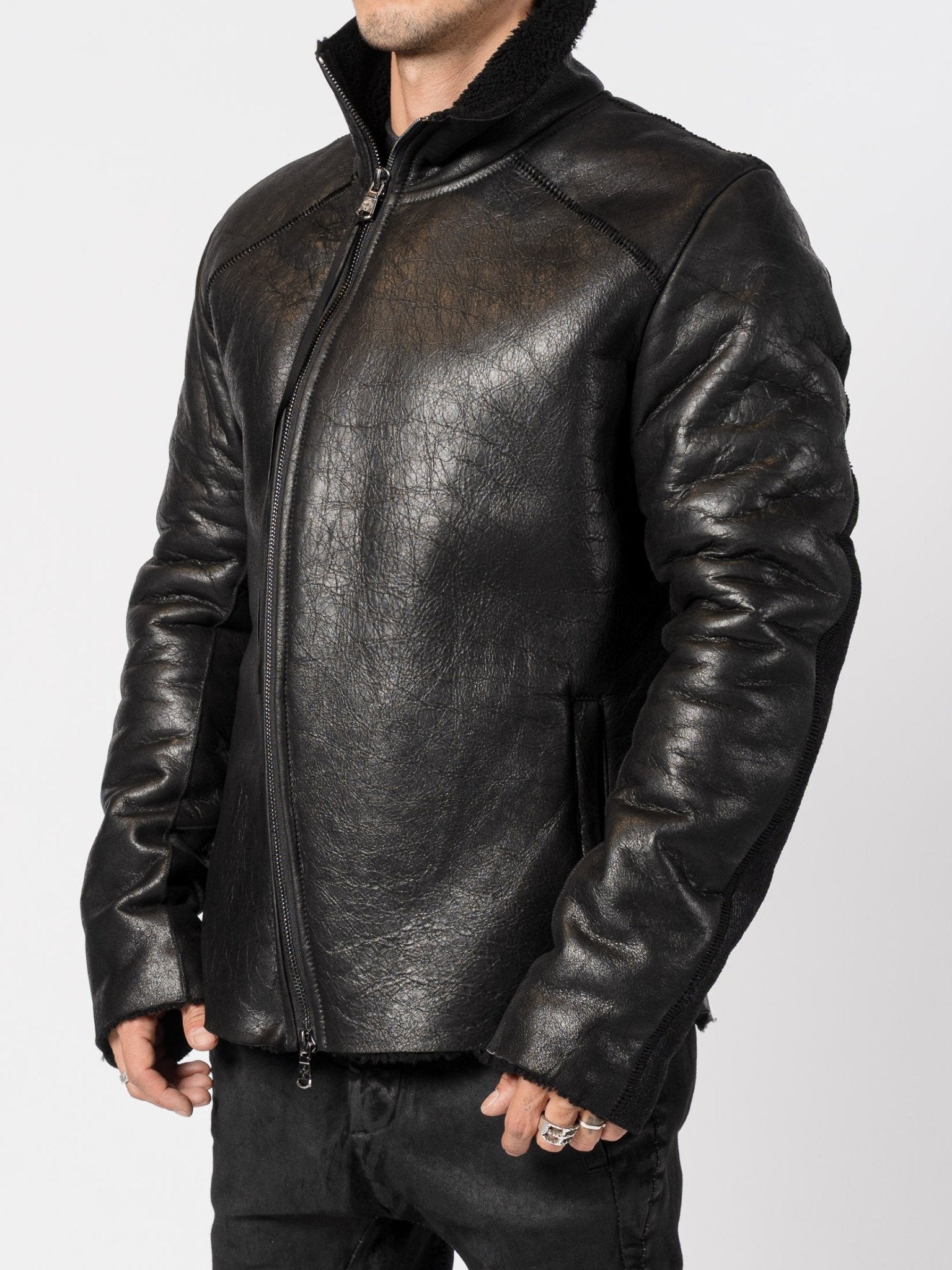 Shearling and Wool Mixed - Media Jacket - by MD75