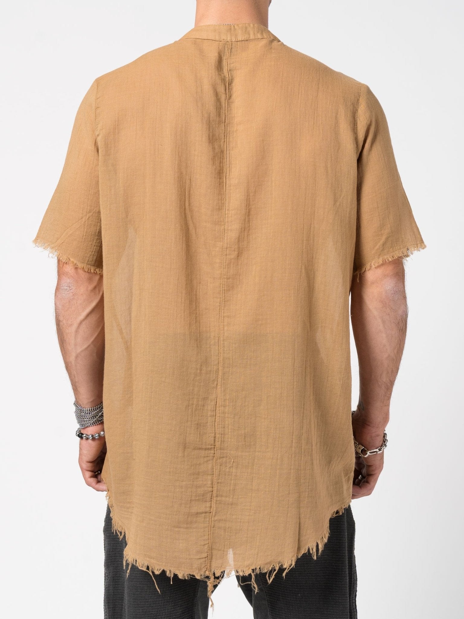Sheer Cotton Short - Sleeve Shirt - by AITO