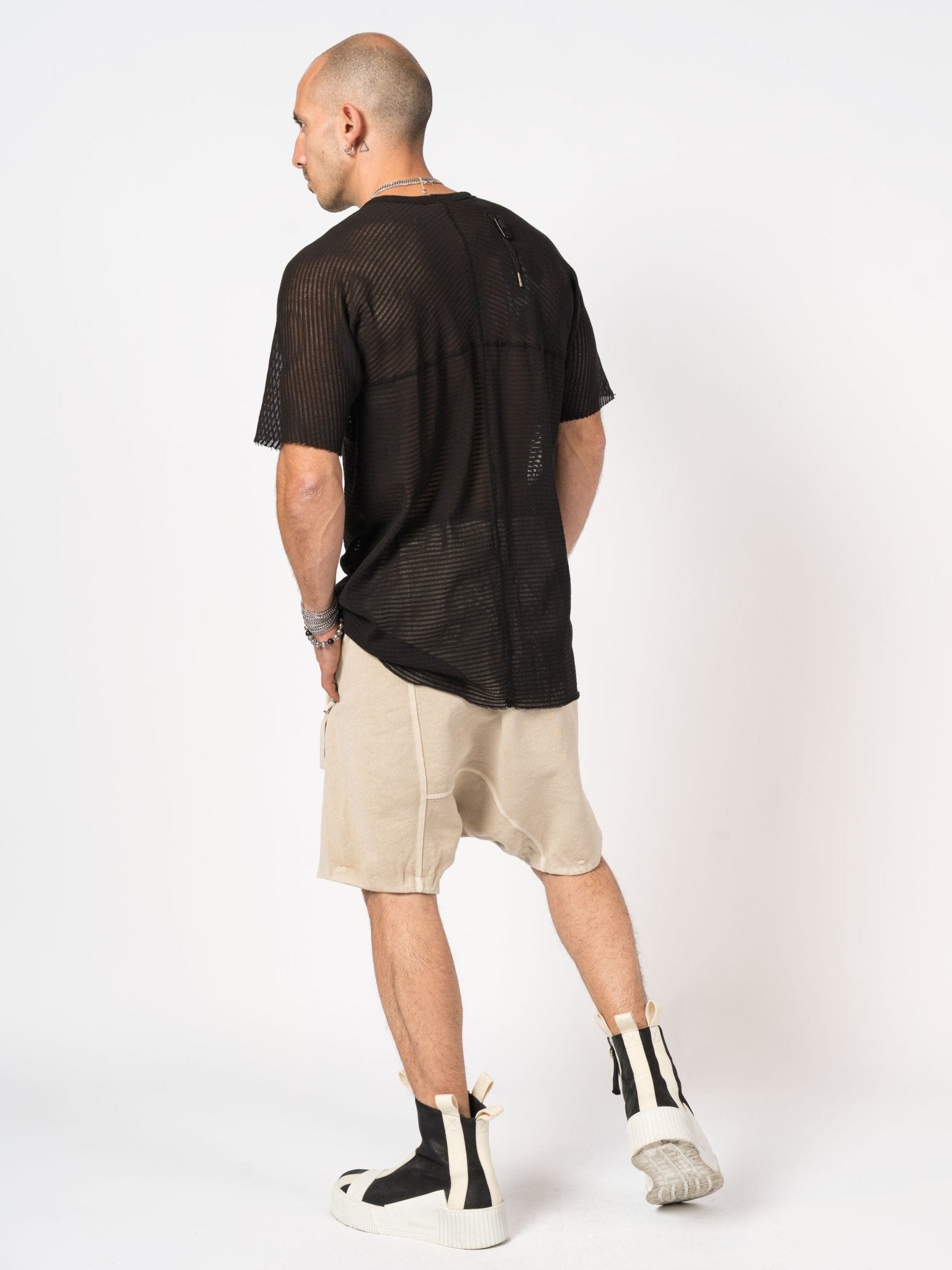 Sheer Knit T-Shirt in Cashmere Blend - by BORIS BIDJAN SABERI