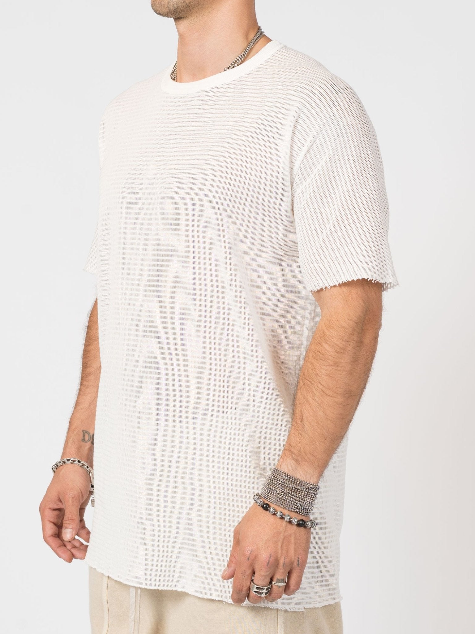 Sheer Knit T-Shirt in Cashmere Blend - by BORIS BIDJAN SABERI