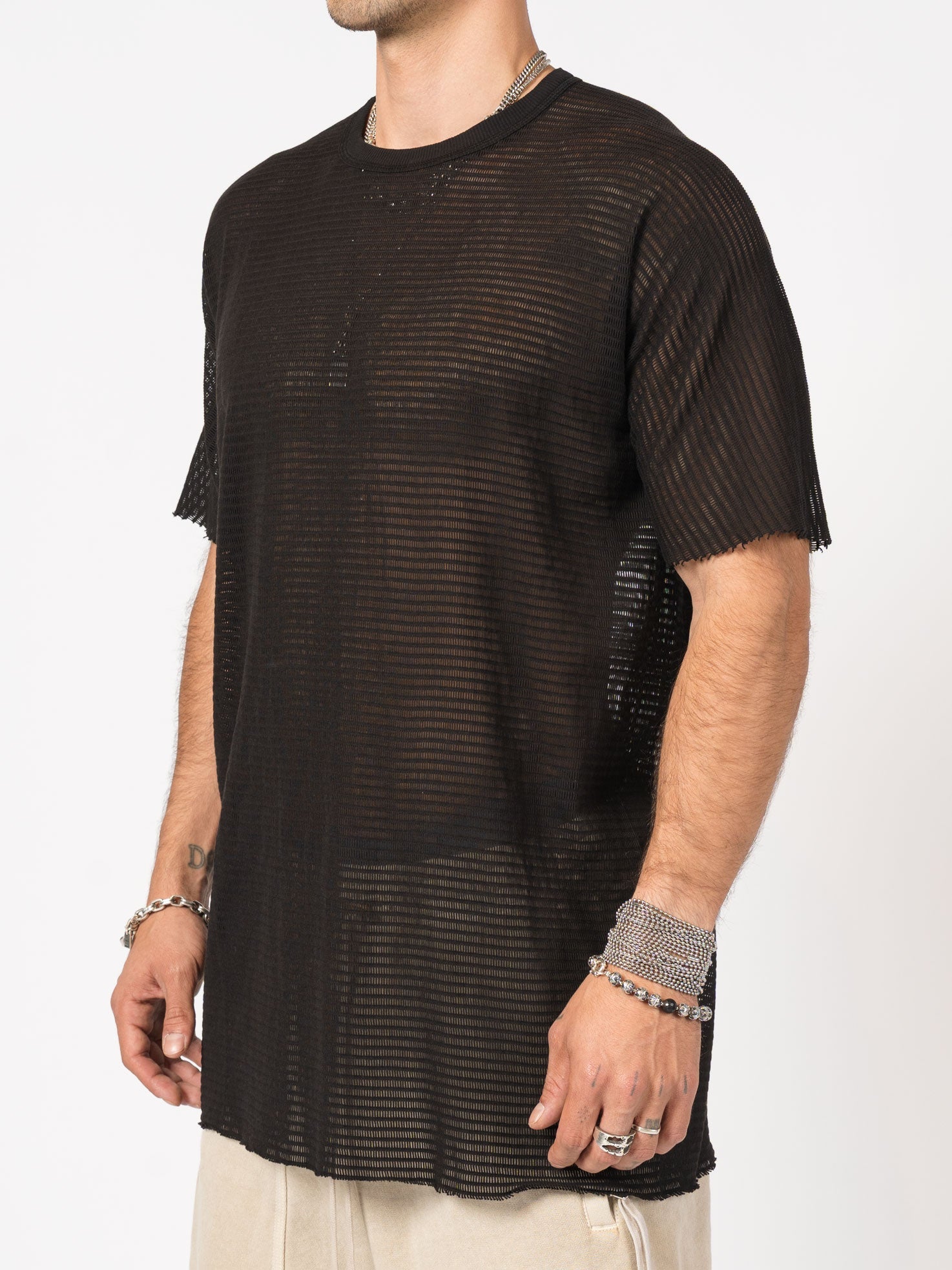 Sheer Knit T-Shirt in Cashmere Blend - by BORIS BIDJAN SABERI