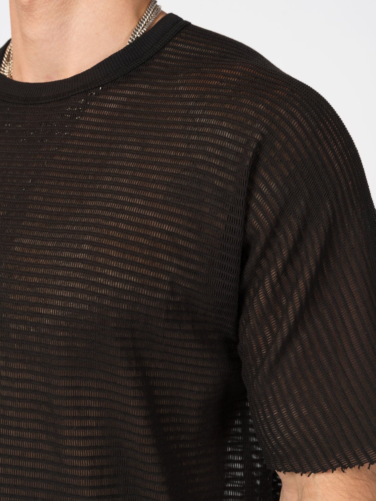 Sheer Knit T-Shirt in Cashmere Blend - by BORIS BIDJAN SABERI
