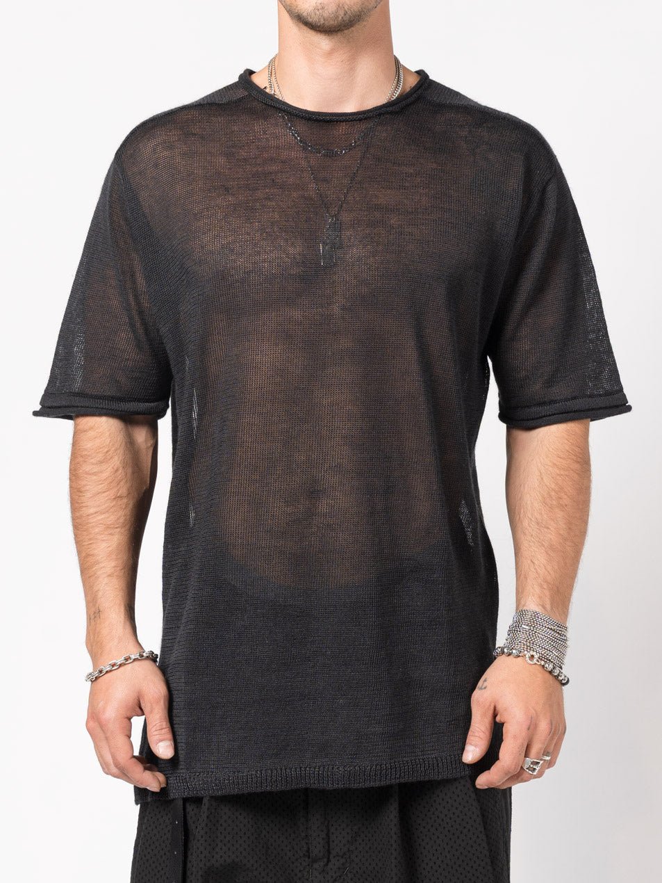 Sheer Ramie Knit T-Shirt - by NUDE: MM
