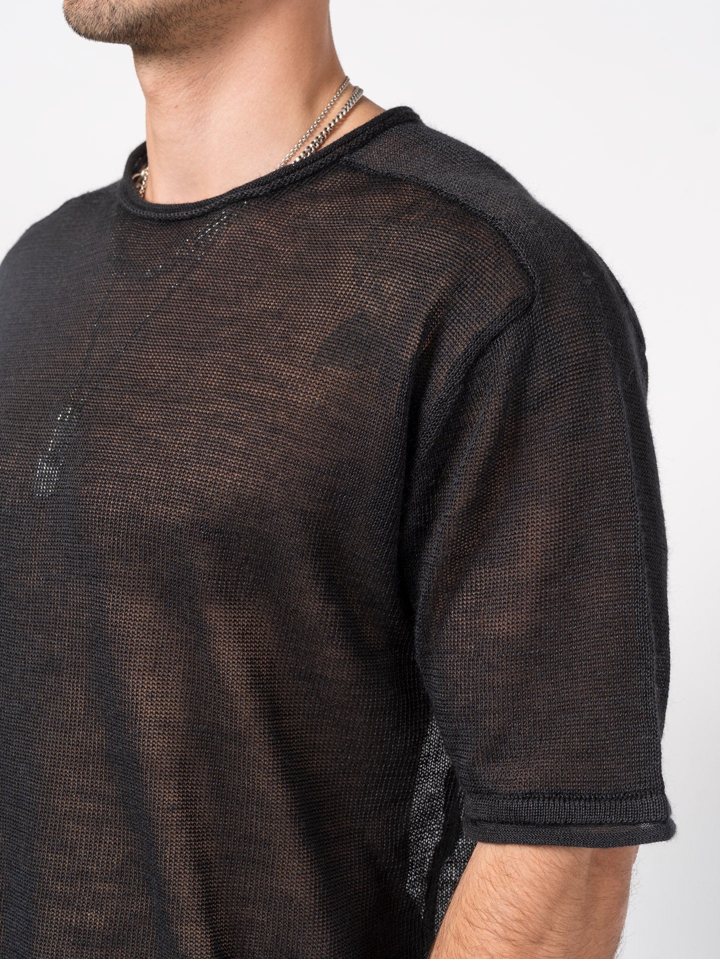 Sheer Ramie Knit T-Shirt - by NUDE: MM