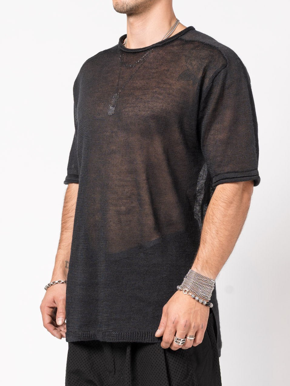 Sheer Ramie Knit T-Shirt - by NUDE: MM