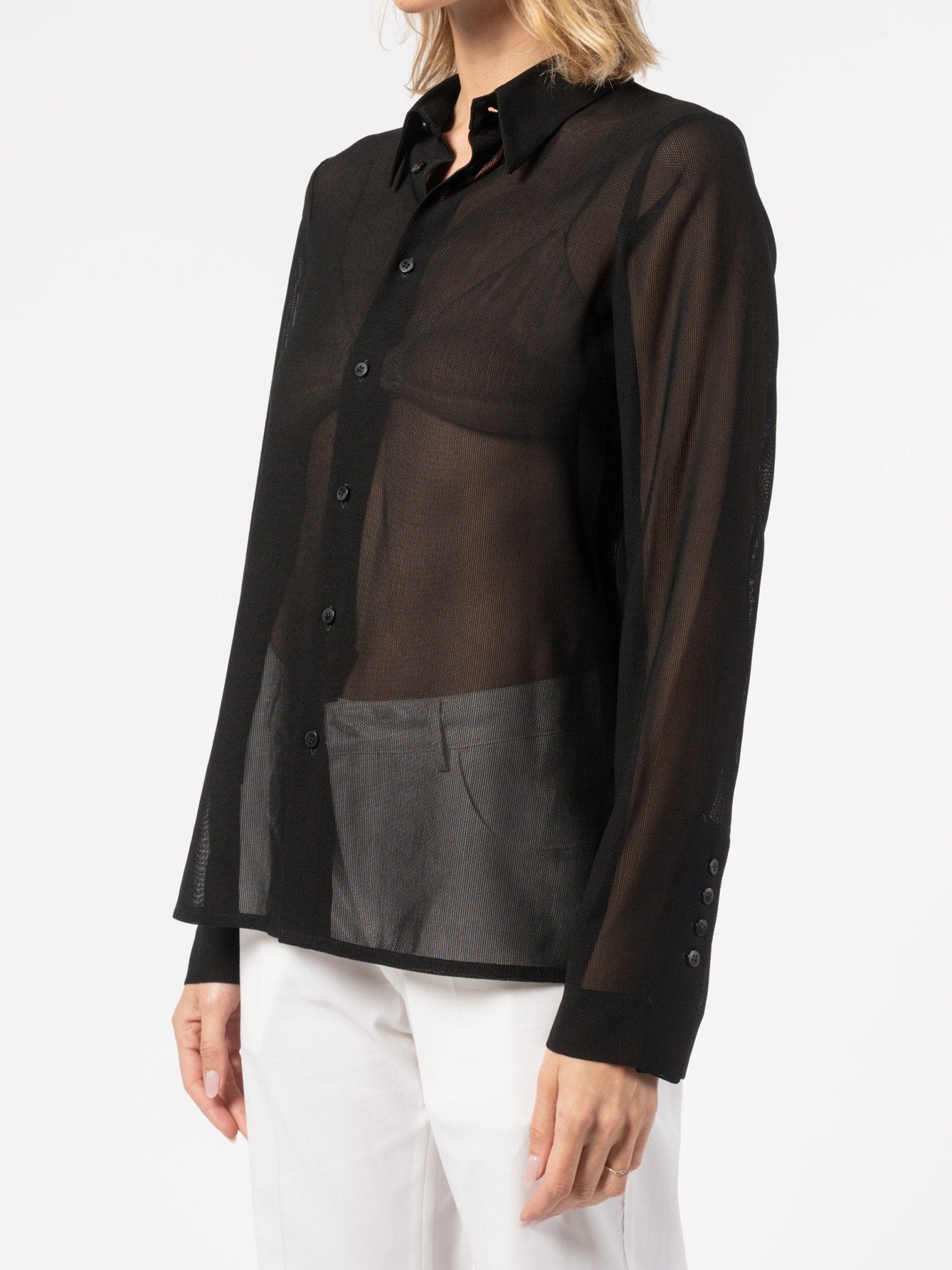 Sheer Textured Shirt - by SAPIO