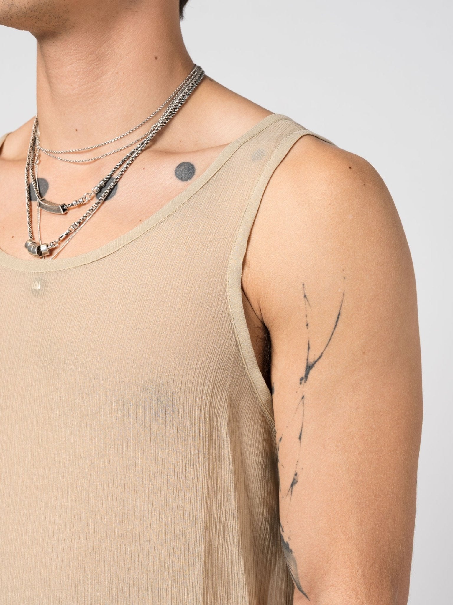 Sheer Textured Tank Top - by NOSTRA SANTISSIMA