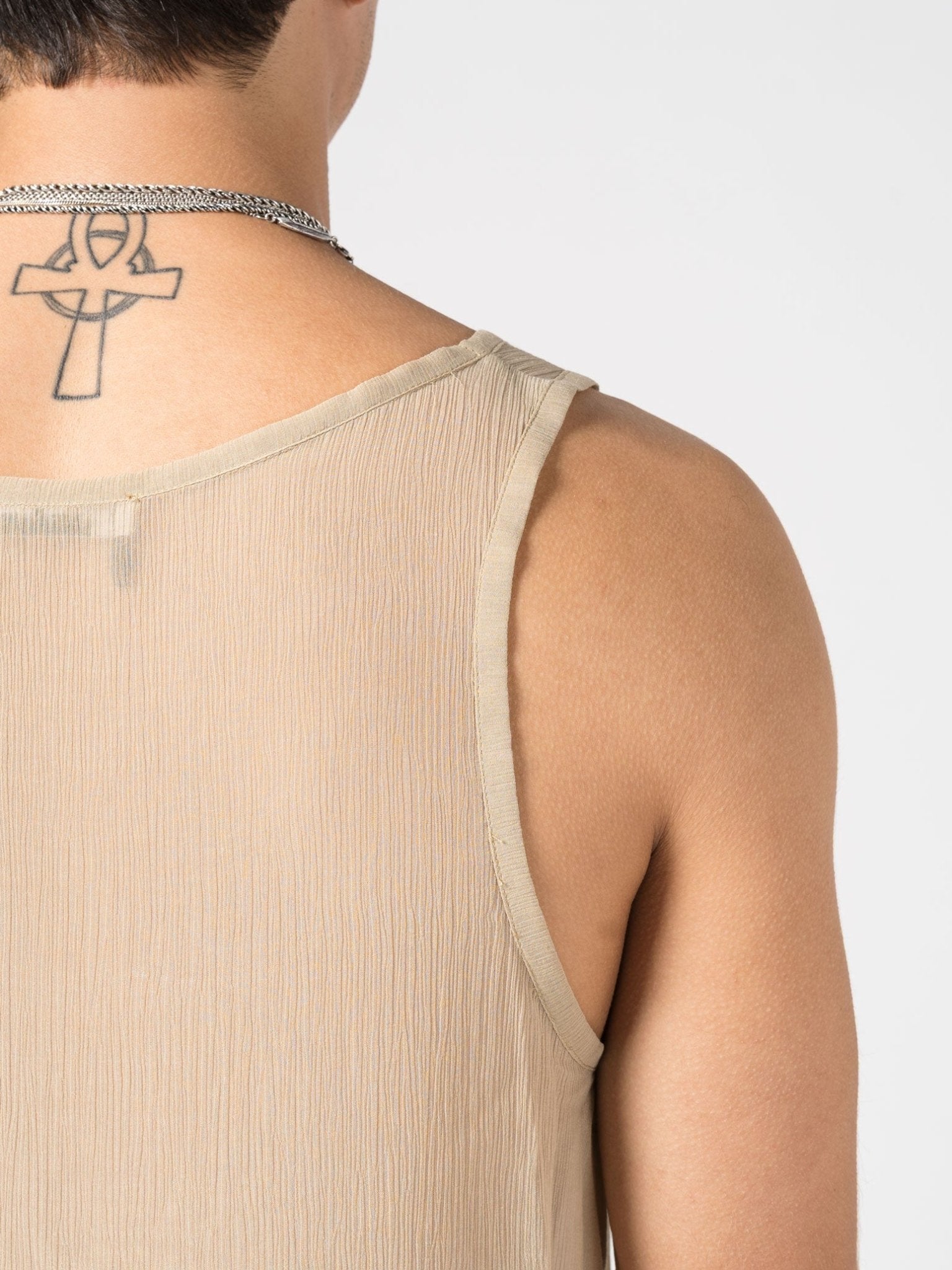 Sheer Textured Tank Top - by NOSTRA SANTISSIMA