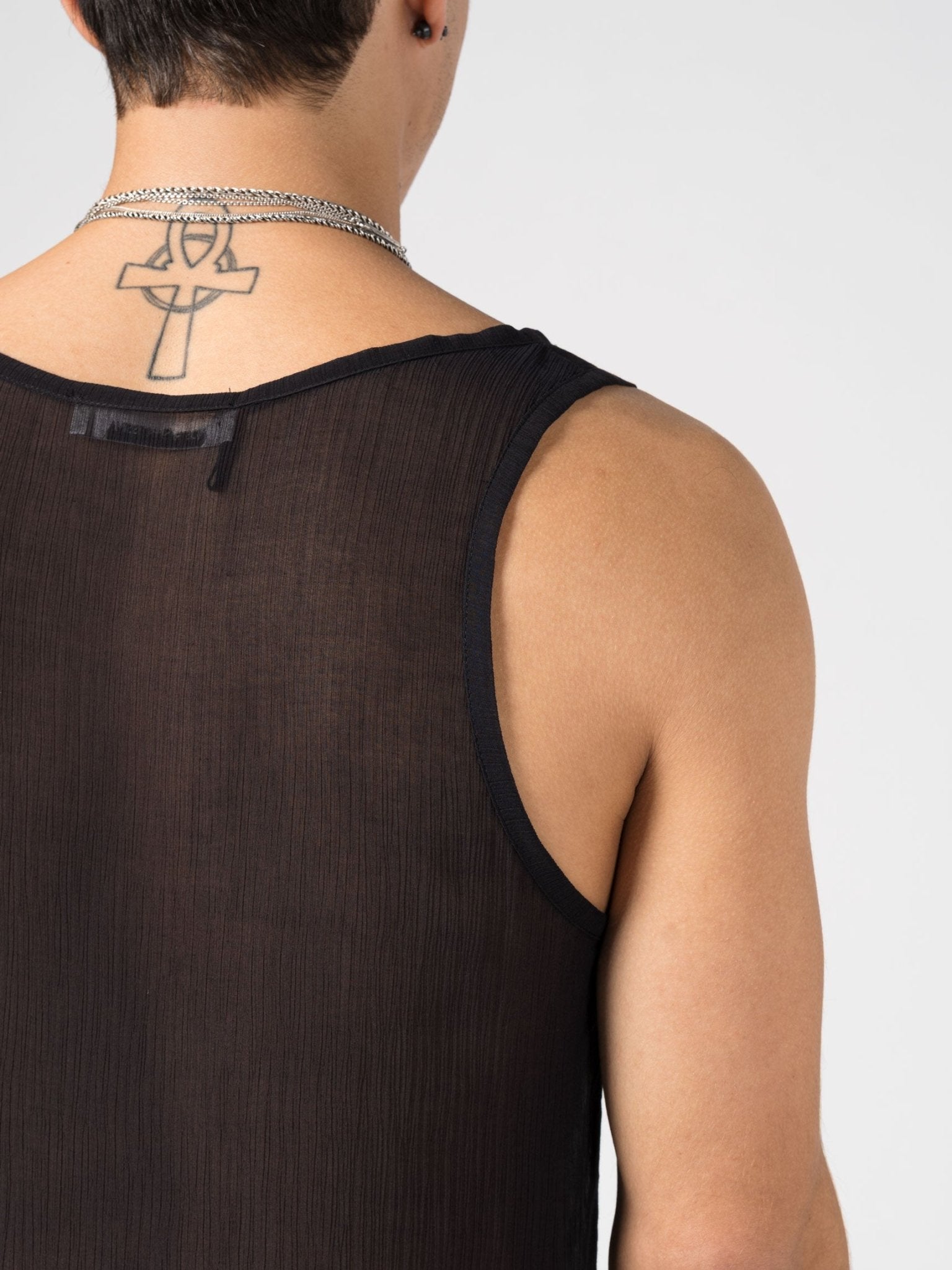 Sheer Textured Tank Top - by NOSTRA SANTISSIMA