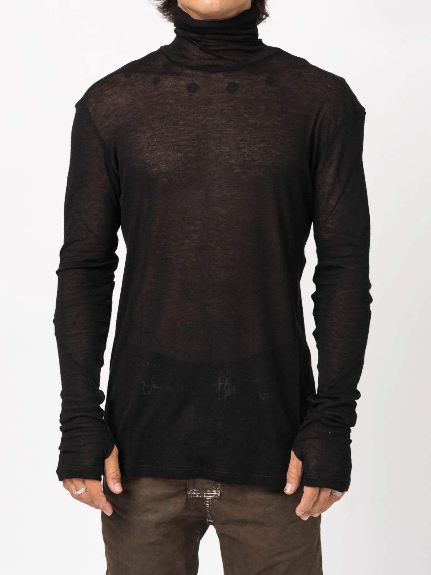 Sheer Turtleneck Shirt - by NOSTRA SANTISSIMA
