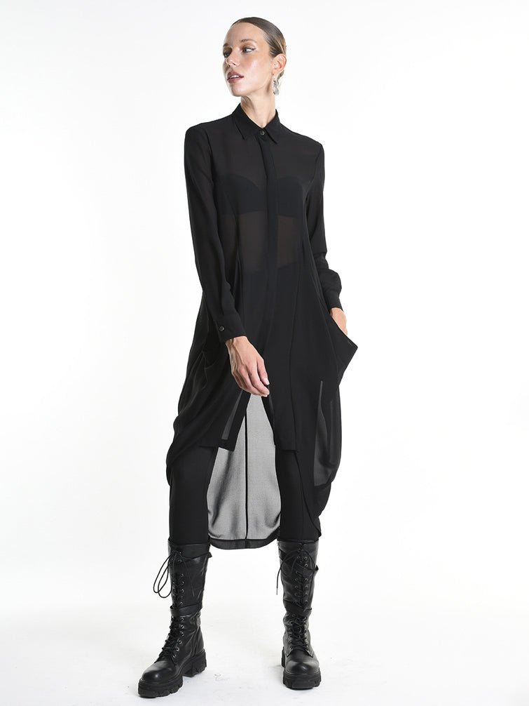 Shirt Dress with Oversized Pockets - by LA HAINE INSIDE US