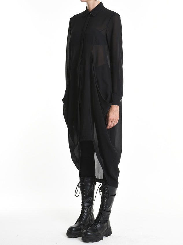 Shirt Dress with Oversized Pockets - by LA HAINE INSIDE US