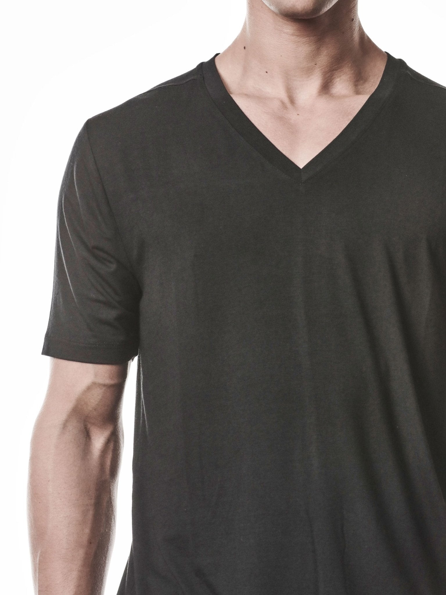 Silk Blend V - Neck T-Shirt - by THOM KROM
