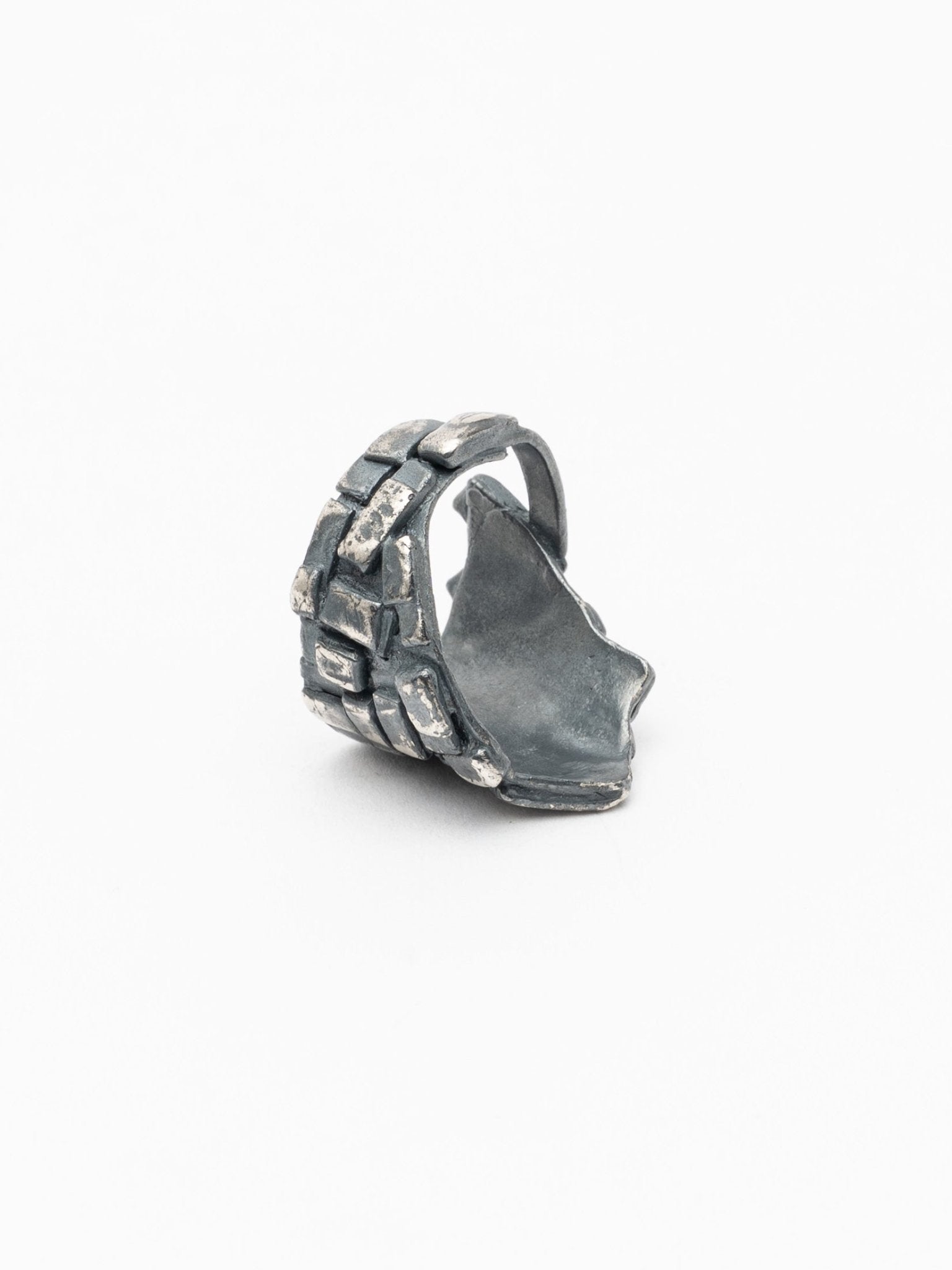 Silver Fragmented Texture Ring - by CEDAR
