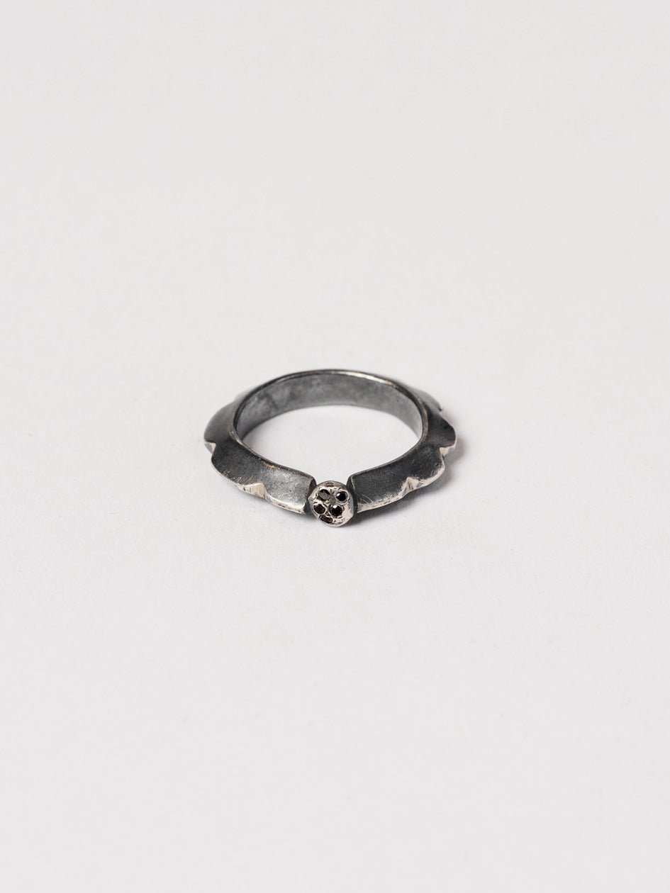 Silver Ring with Black Diamonds - by CEDAR