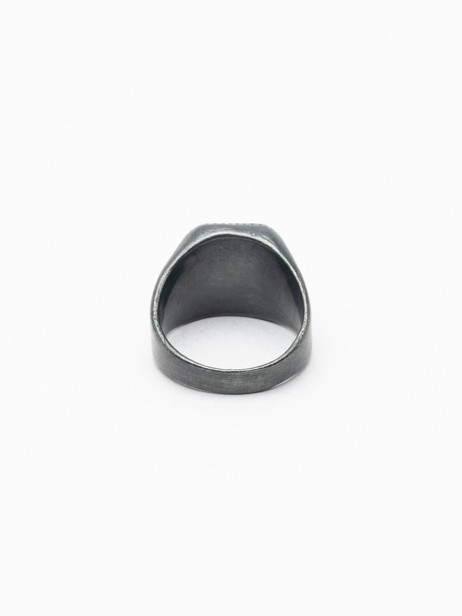 Silver Signet Ring with Engraved Symbols - by CEDAR