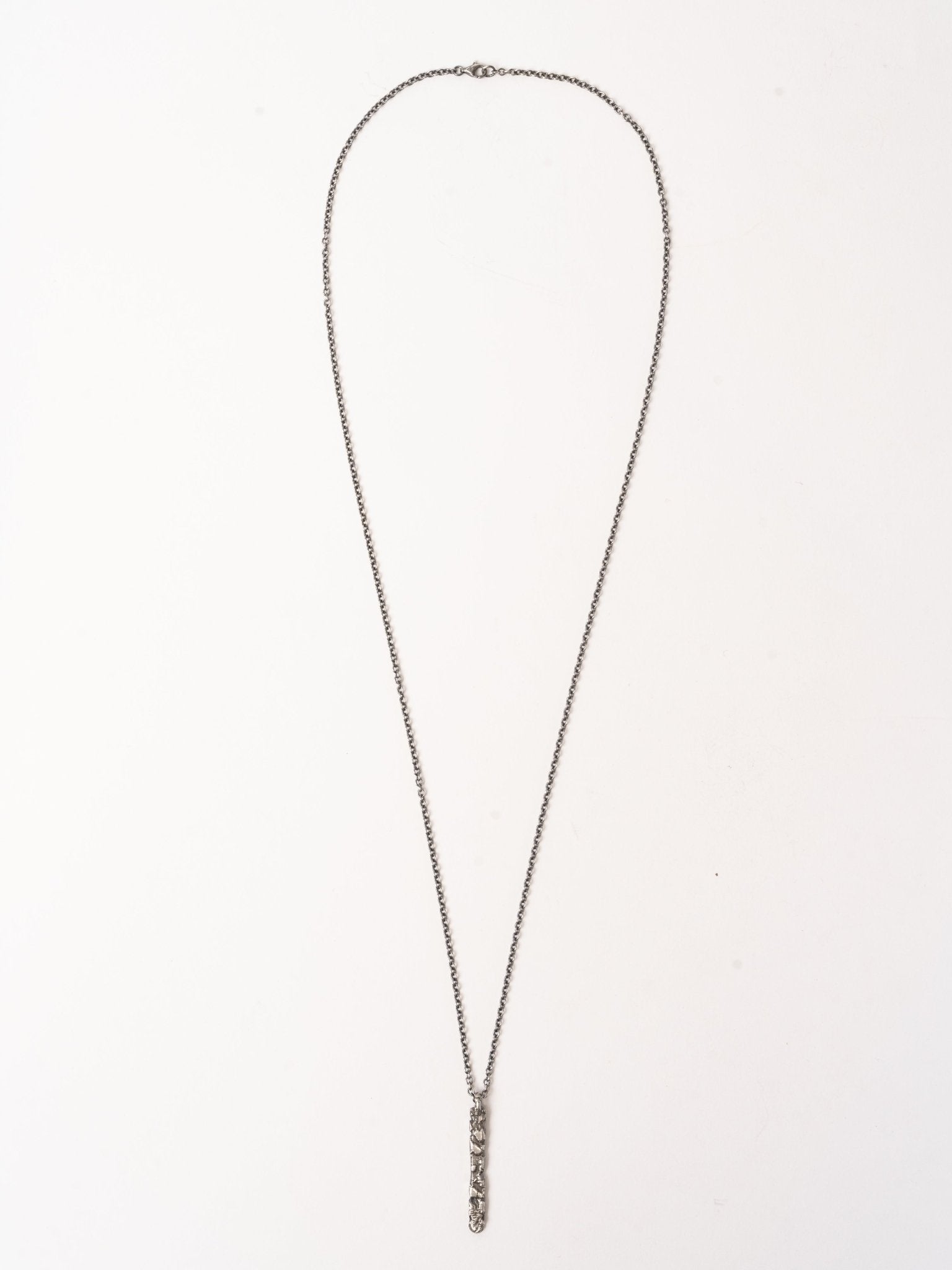 Silver Textured Bar Necklace - by AITO