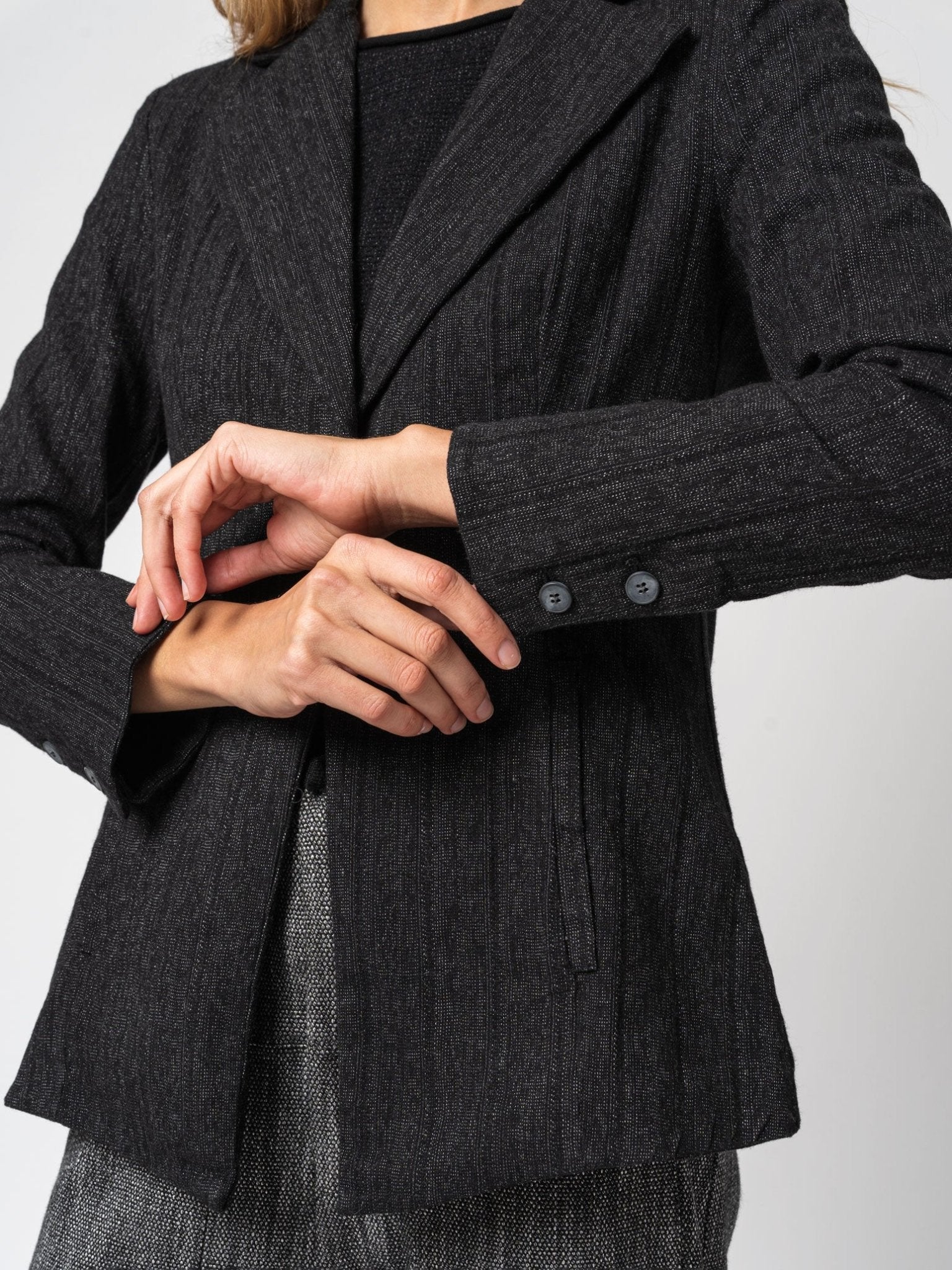 Single - button striped jacket - by TRANSIT