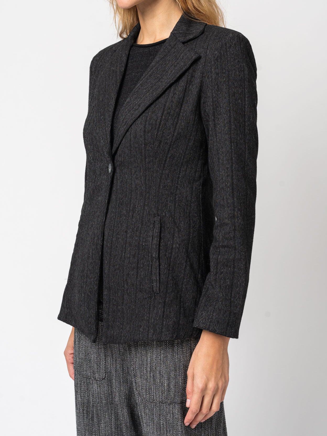 Single - button striped jacket - by TRANSIT