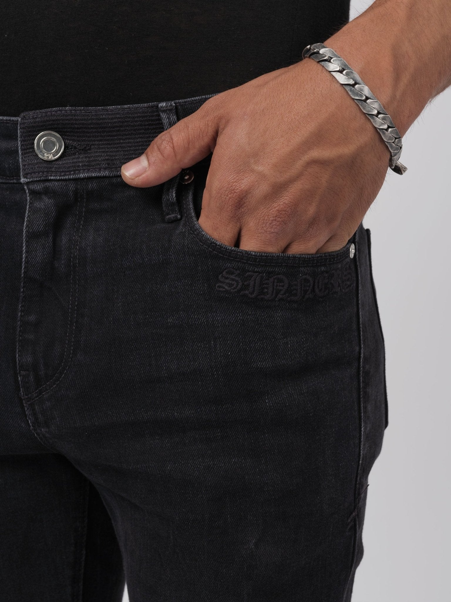 Skinny Stretch Jeans – Charcoal Sinners - by RTA