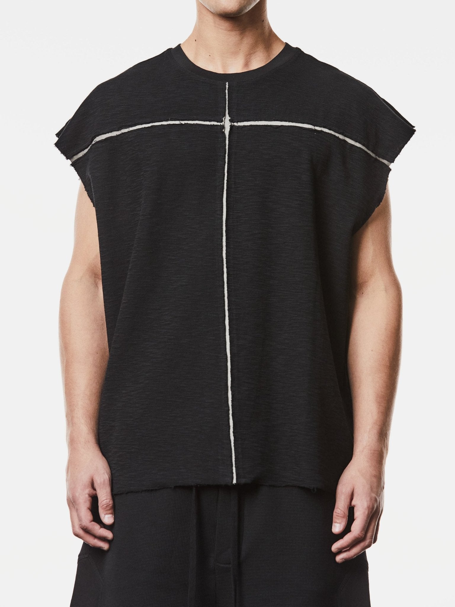 Sleeveless Shirt with Broad Shoulders - by THOM KROM