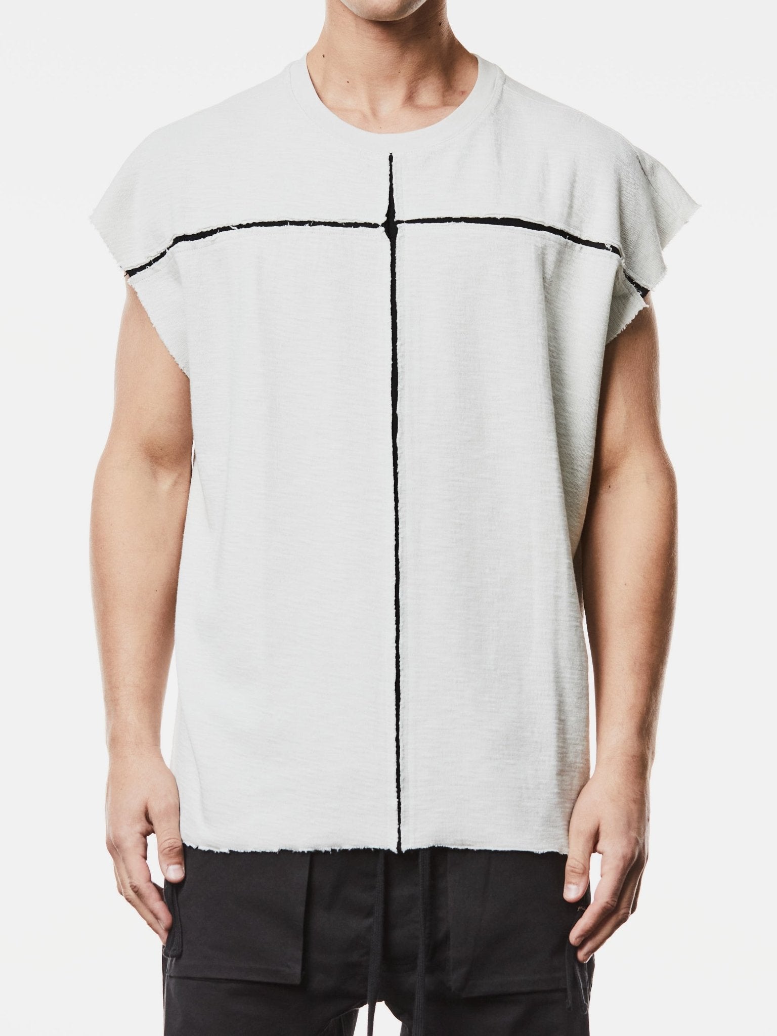 Sleeveless Shirt with Broad Shoulders - by THOM KROM
