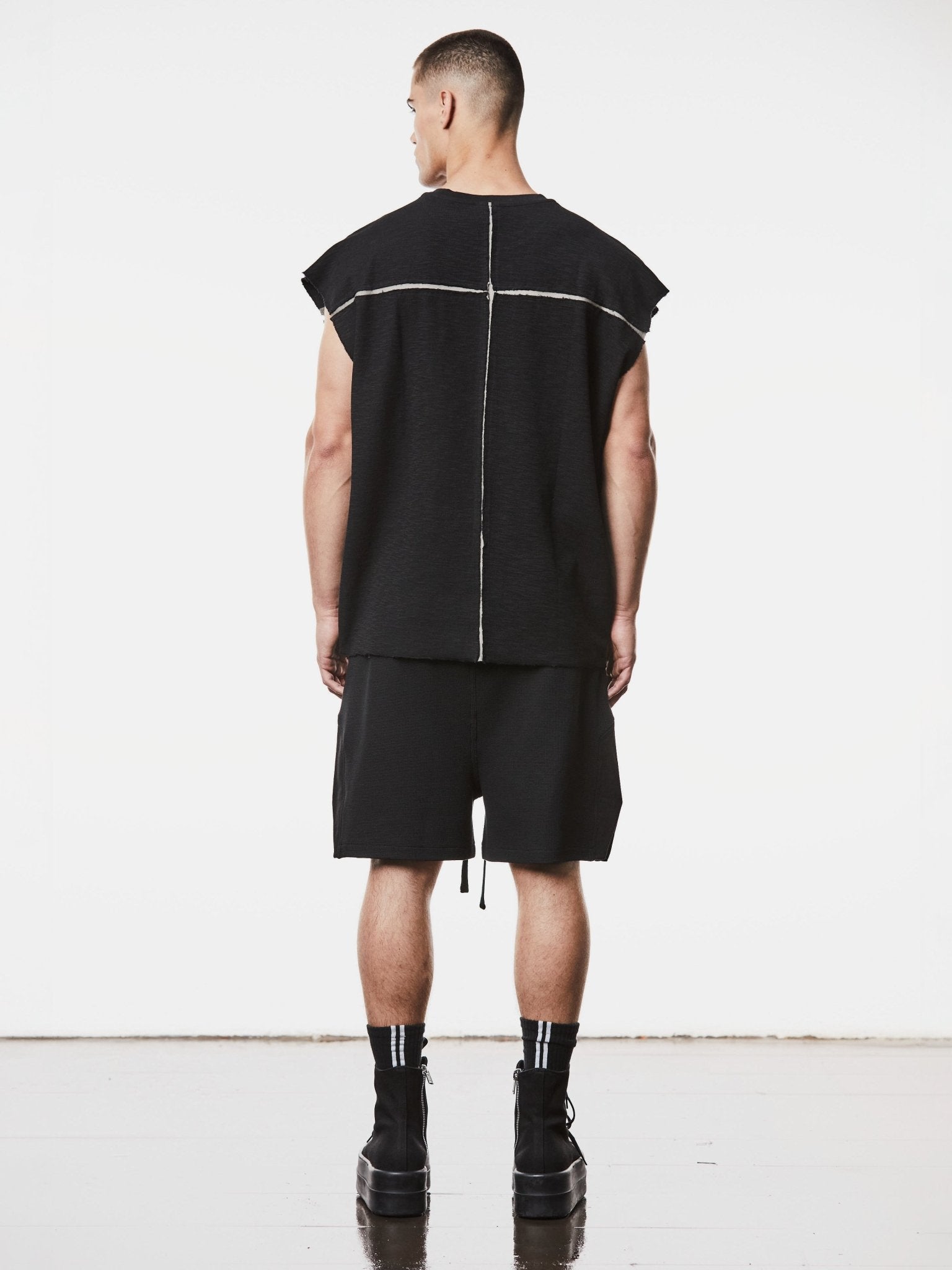 Sleeveless Shirt with Broad Shoulders - by THOM KROM