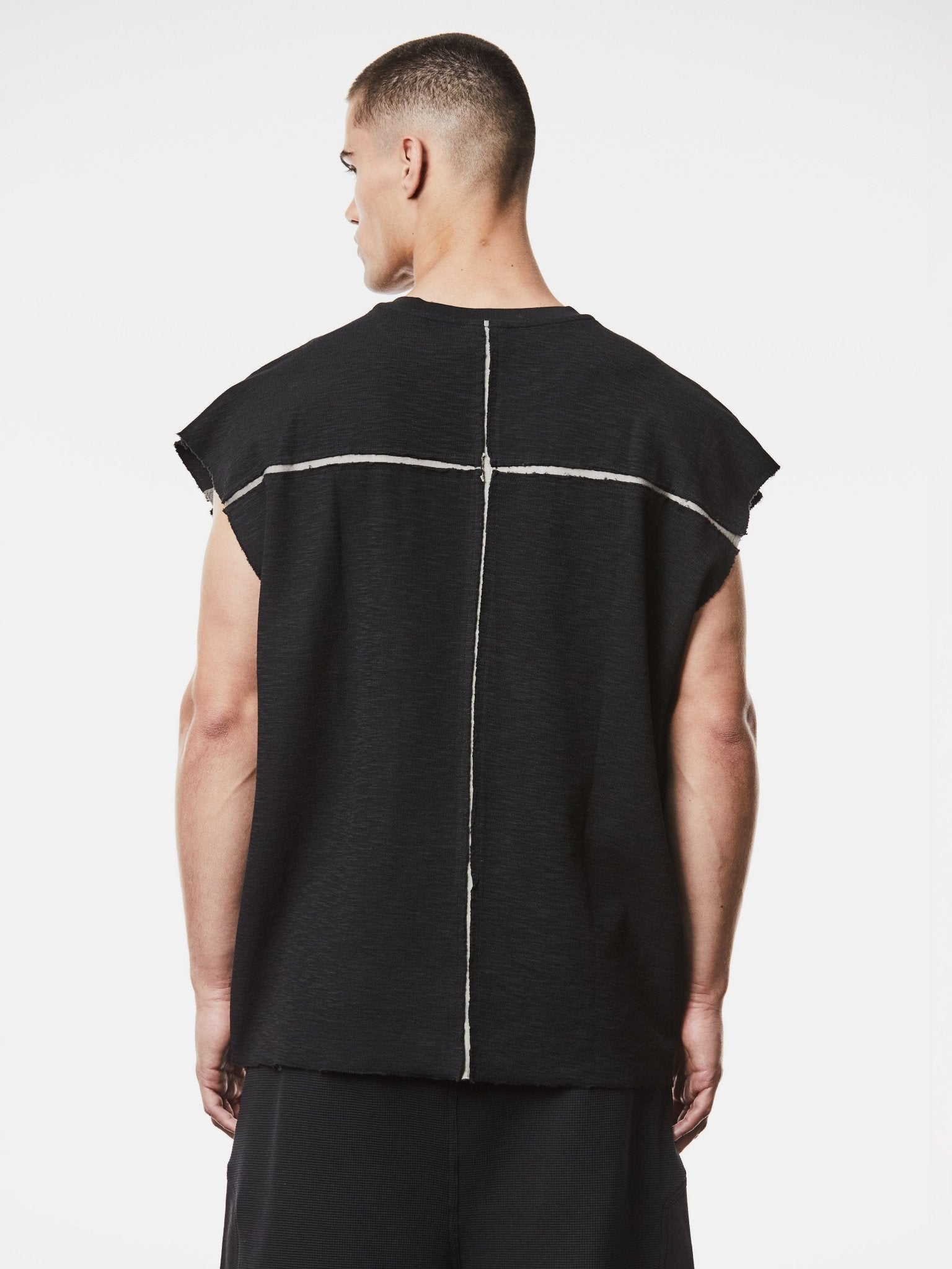 Sleeveless Shirt with Broad Shoulders - by THOM KROM