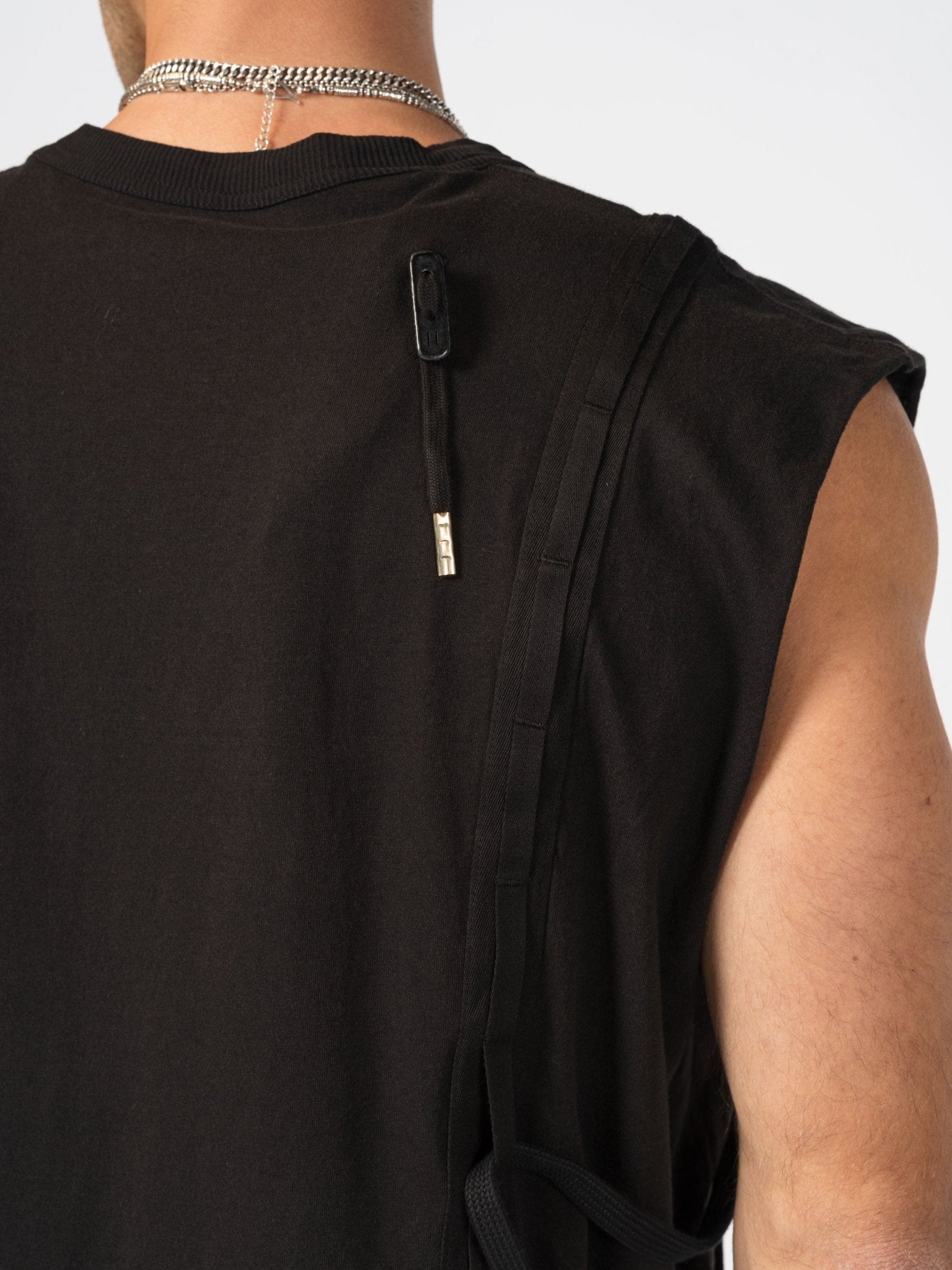 Sleeveless Top with Side Drawstrings - by BORIS BIDJAN SABERI