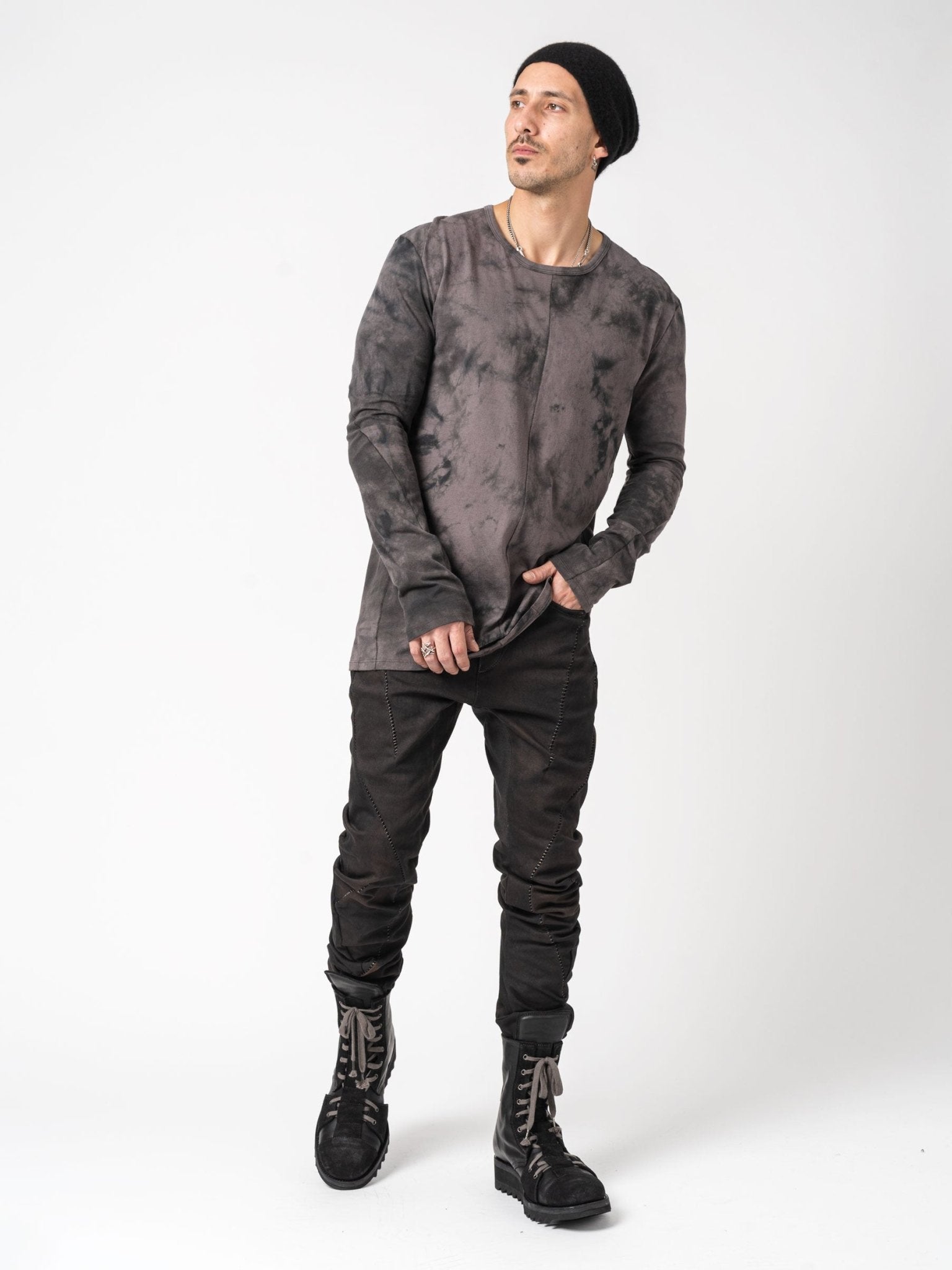 Soft Cotton Jersey Long Sleeve T-Shirt - by D.HYGEN