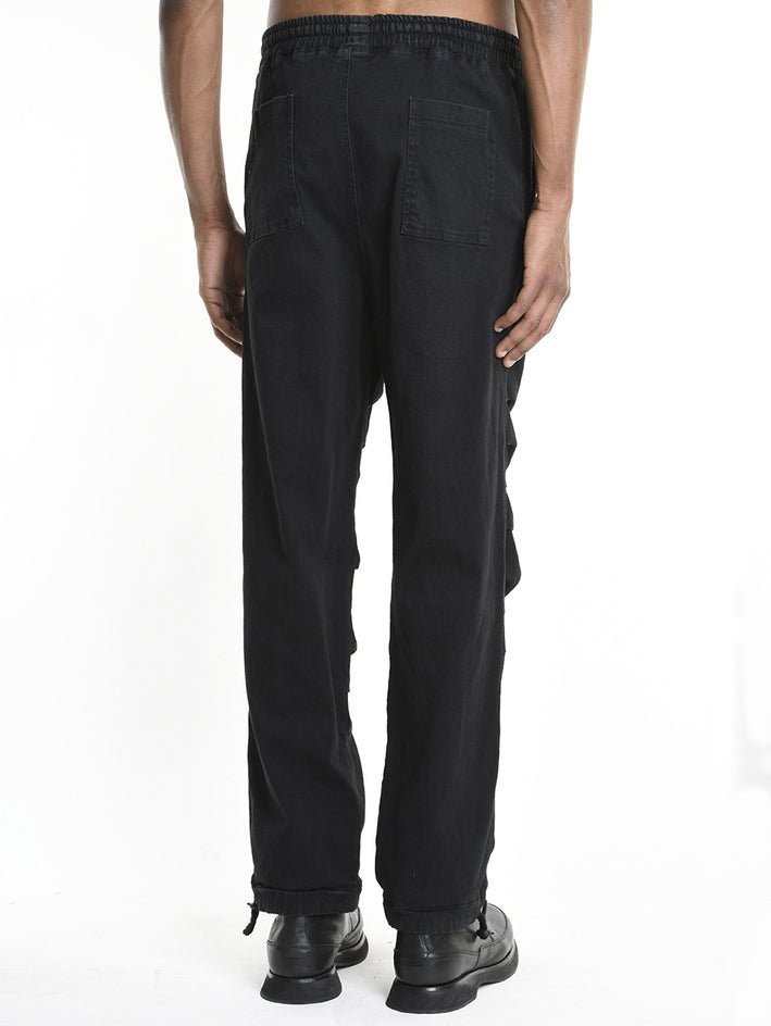 Stretch Bull Cotton Drawstring Trousers - by LA HAINE INSIDE US