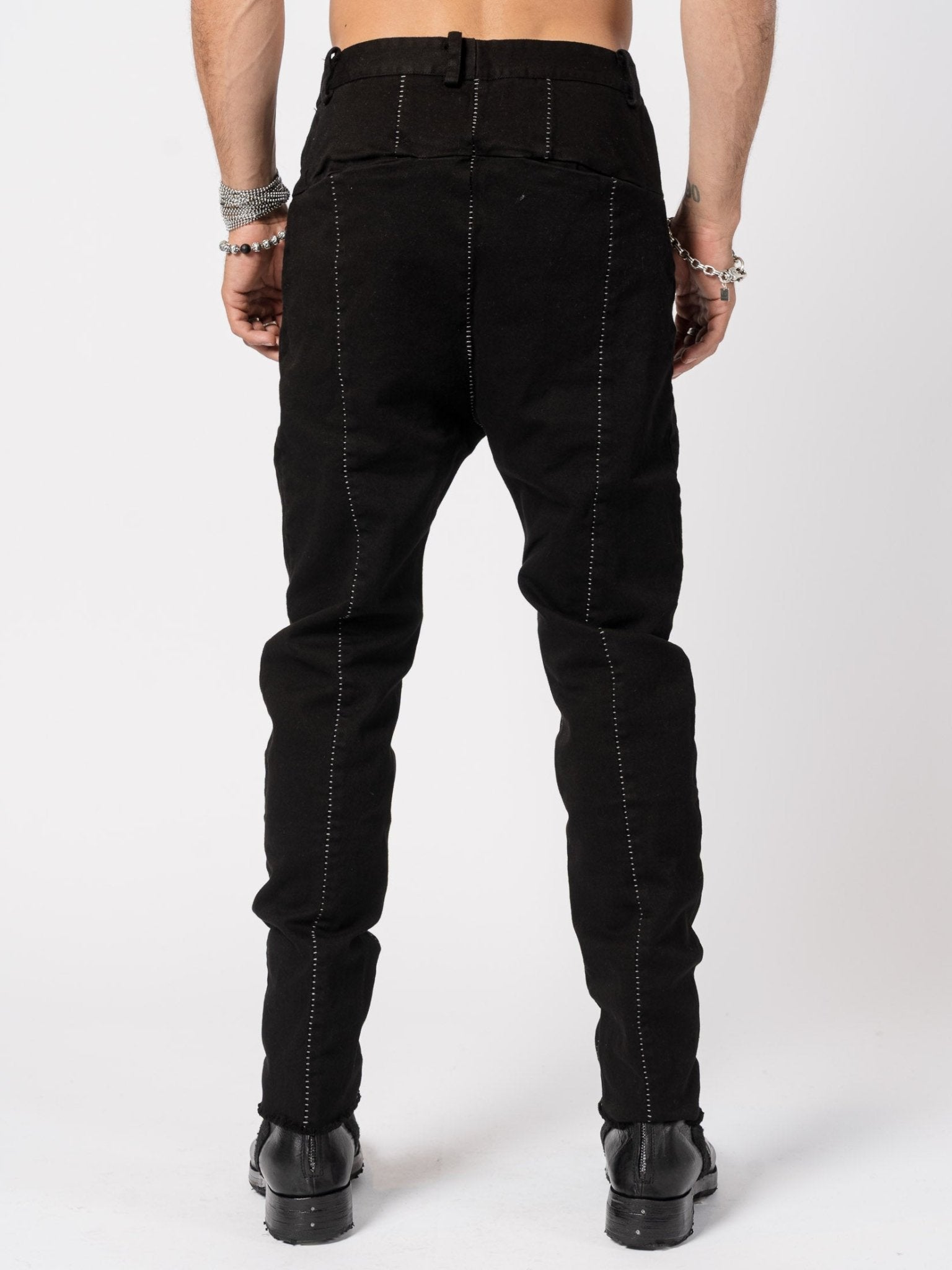 Stretch Cotton Stitched Pants - by MD75