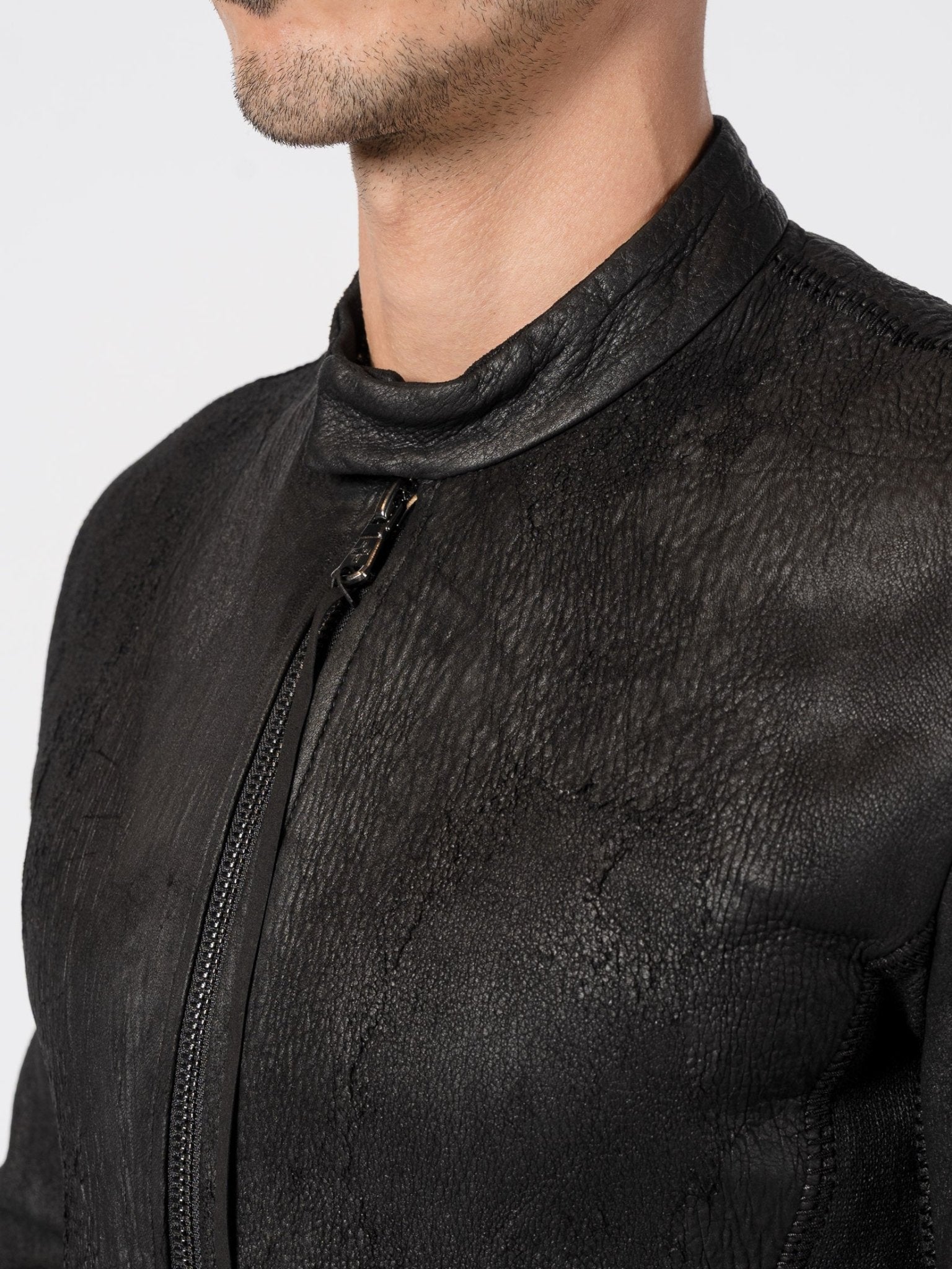 Stretch Leather Jacket - by MD75