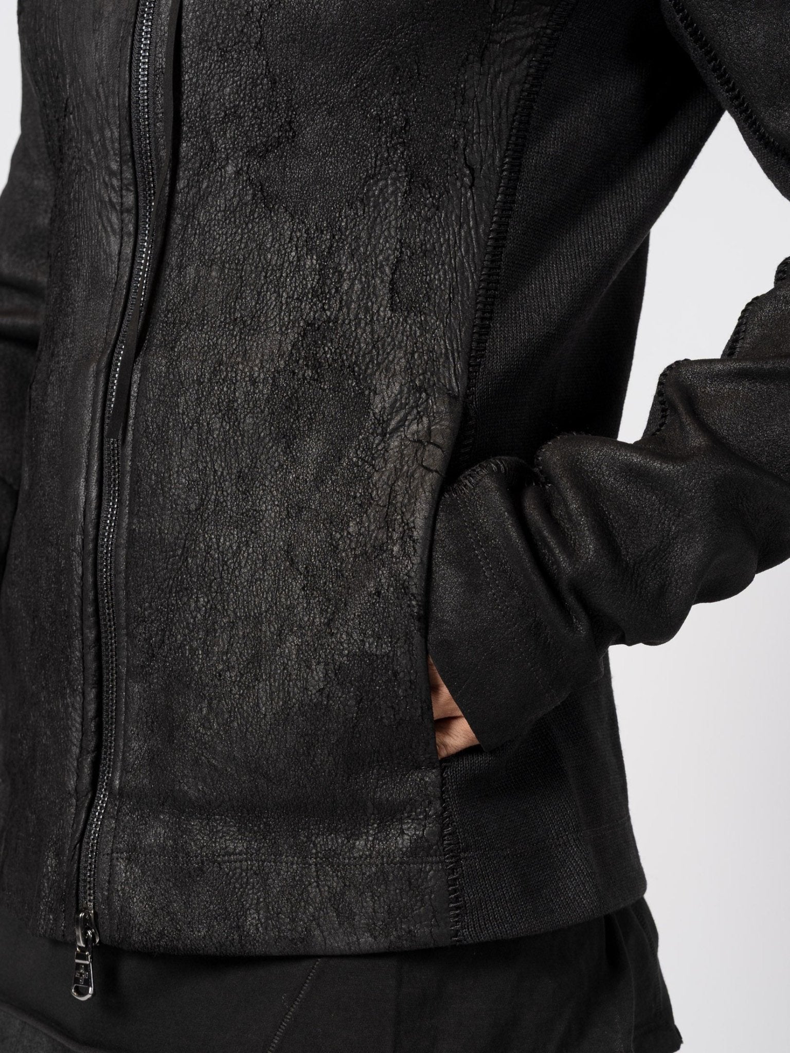 Stretch Leather Jacket - by MD75