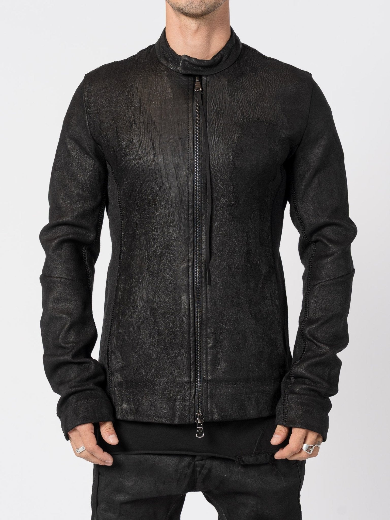 Stretch Leather Jacket - by MD75