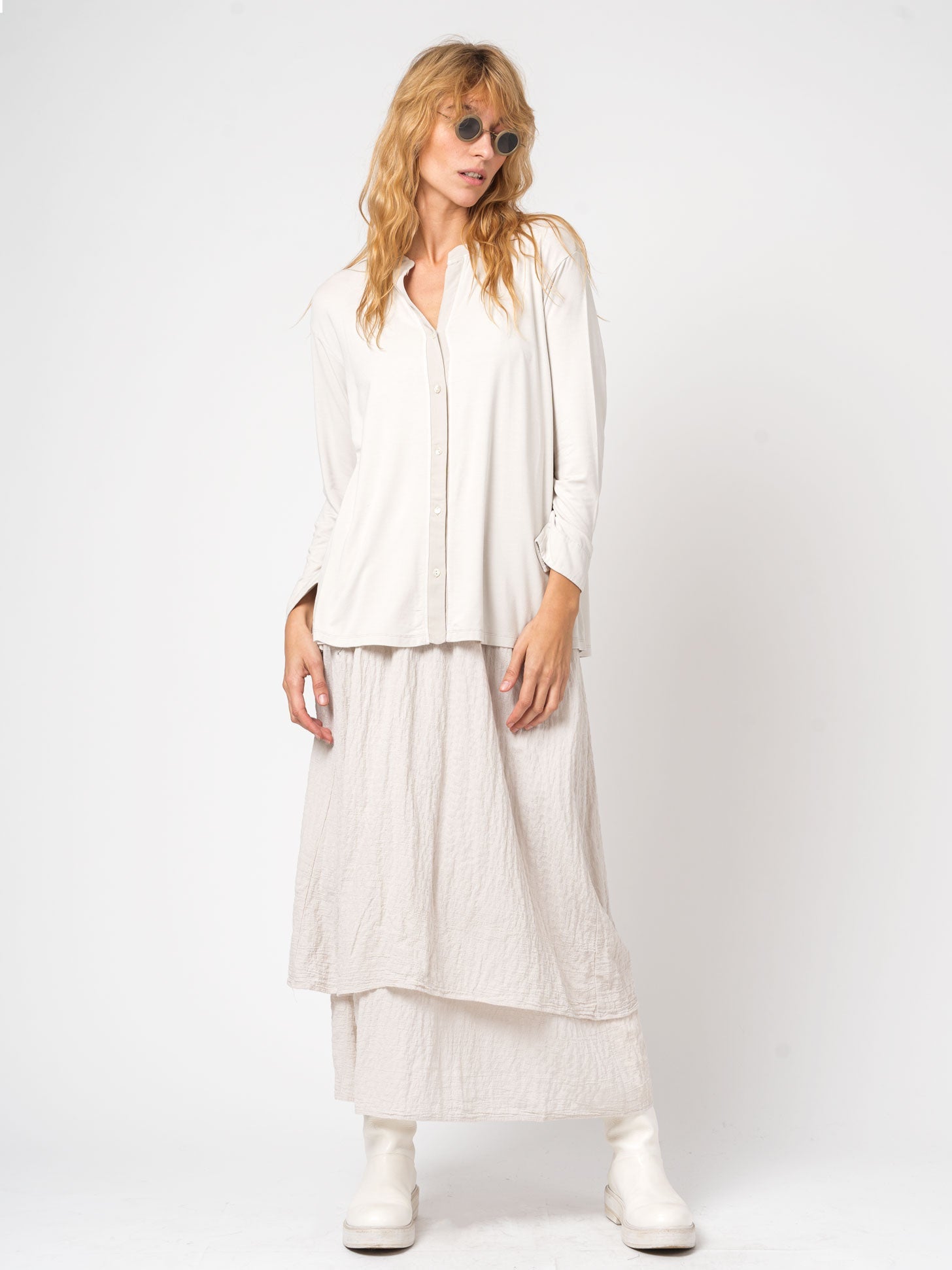 Stretch modal jersey flared cardigan - by TRANSIT
