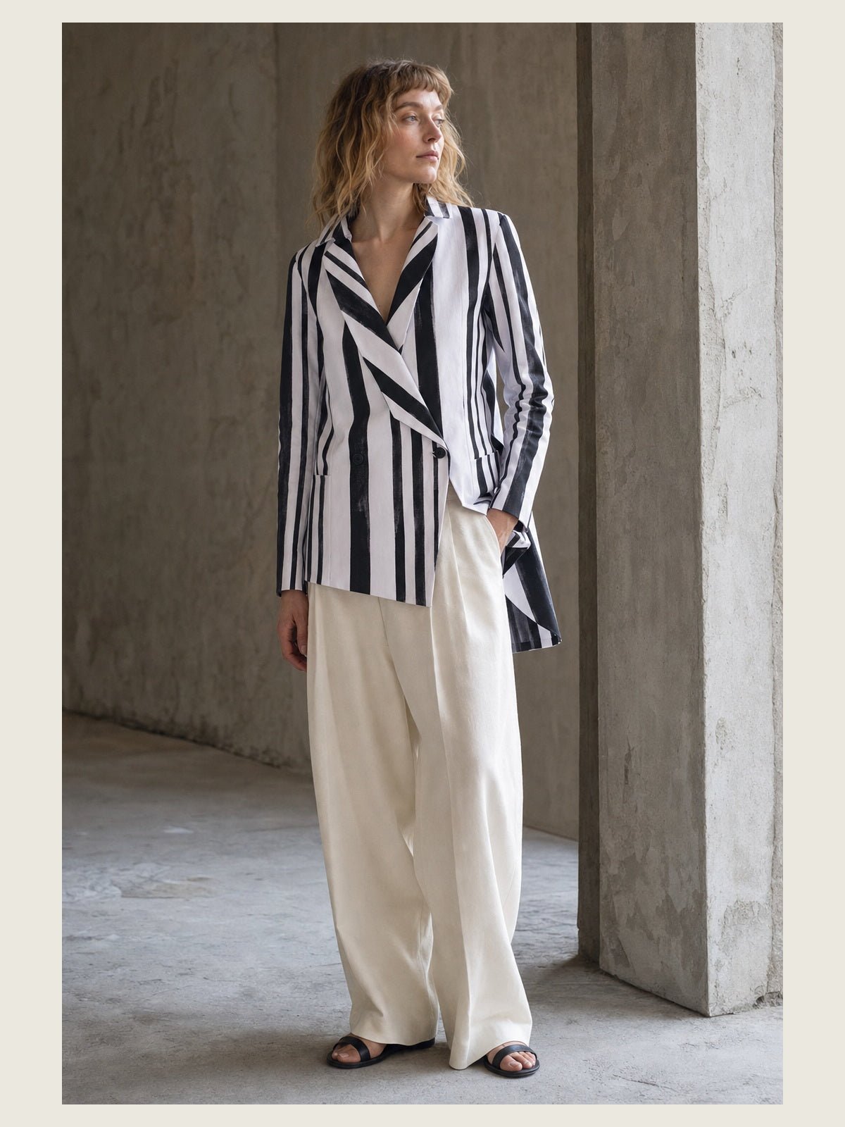 Stripe-Painted Suit Jacket - by 139DEC