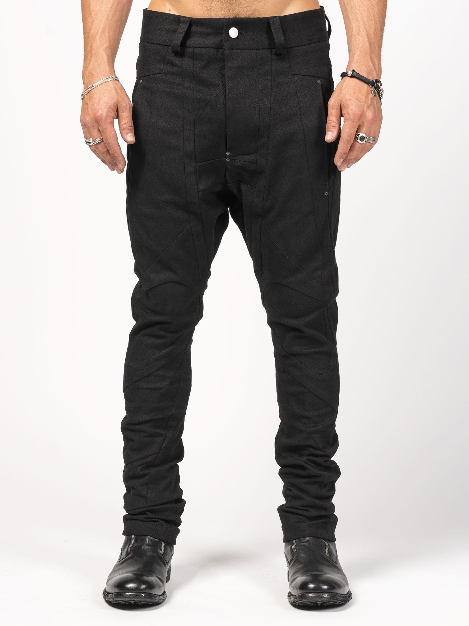 Structured Black Denim Pants - by 139DEC